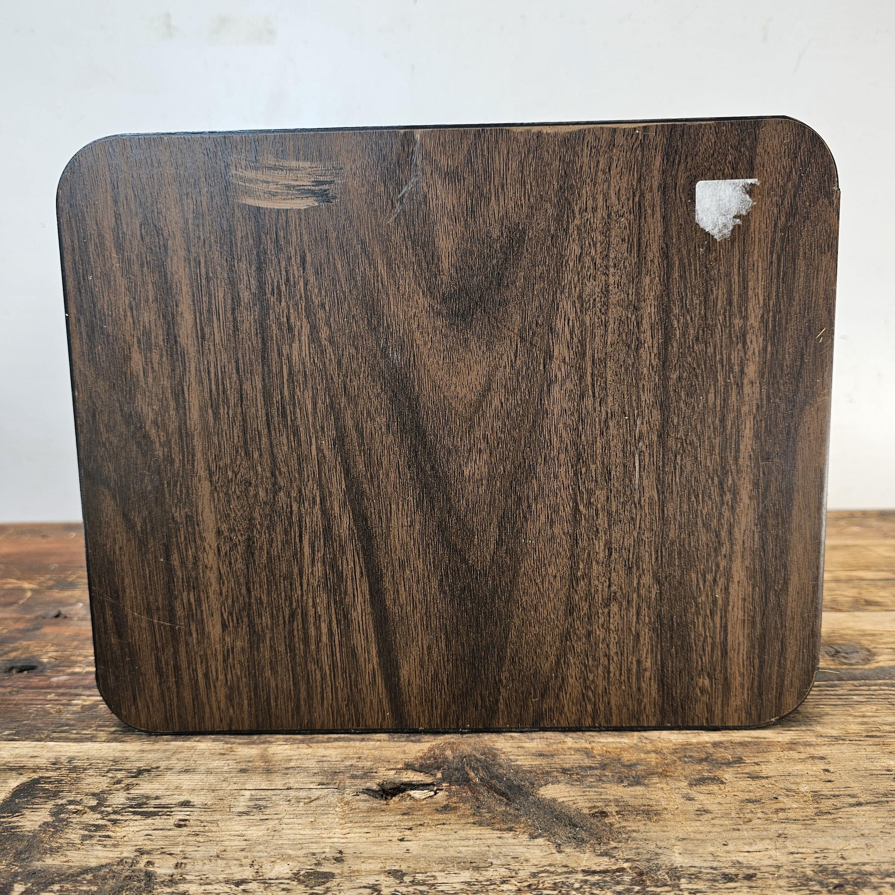 Vintage Mid-Century Desk Organizer with Wood Grain Finish