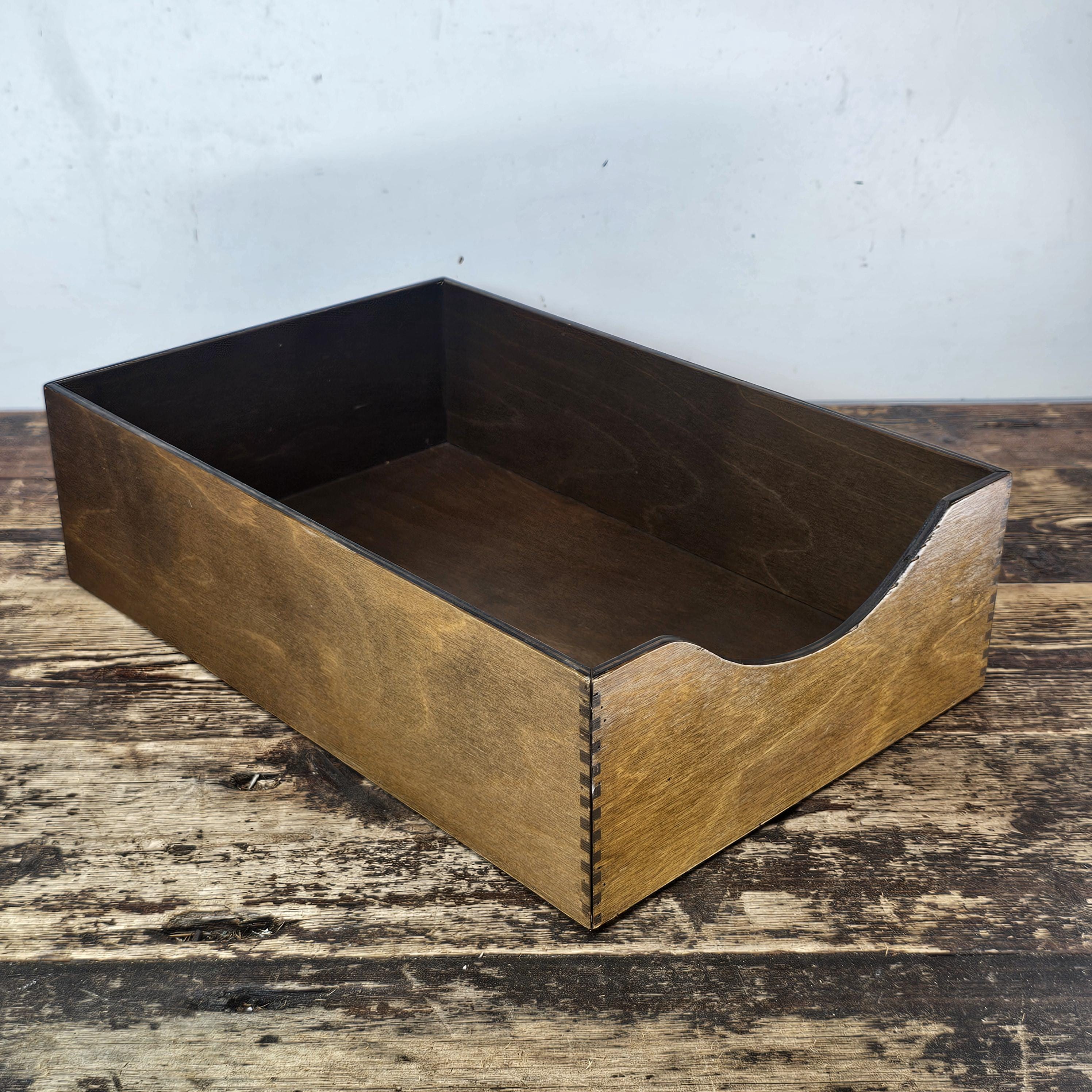 Vintage Walnut Deep Desk Tray / Document Organizer (1950s-1960s) 4.25"H