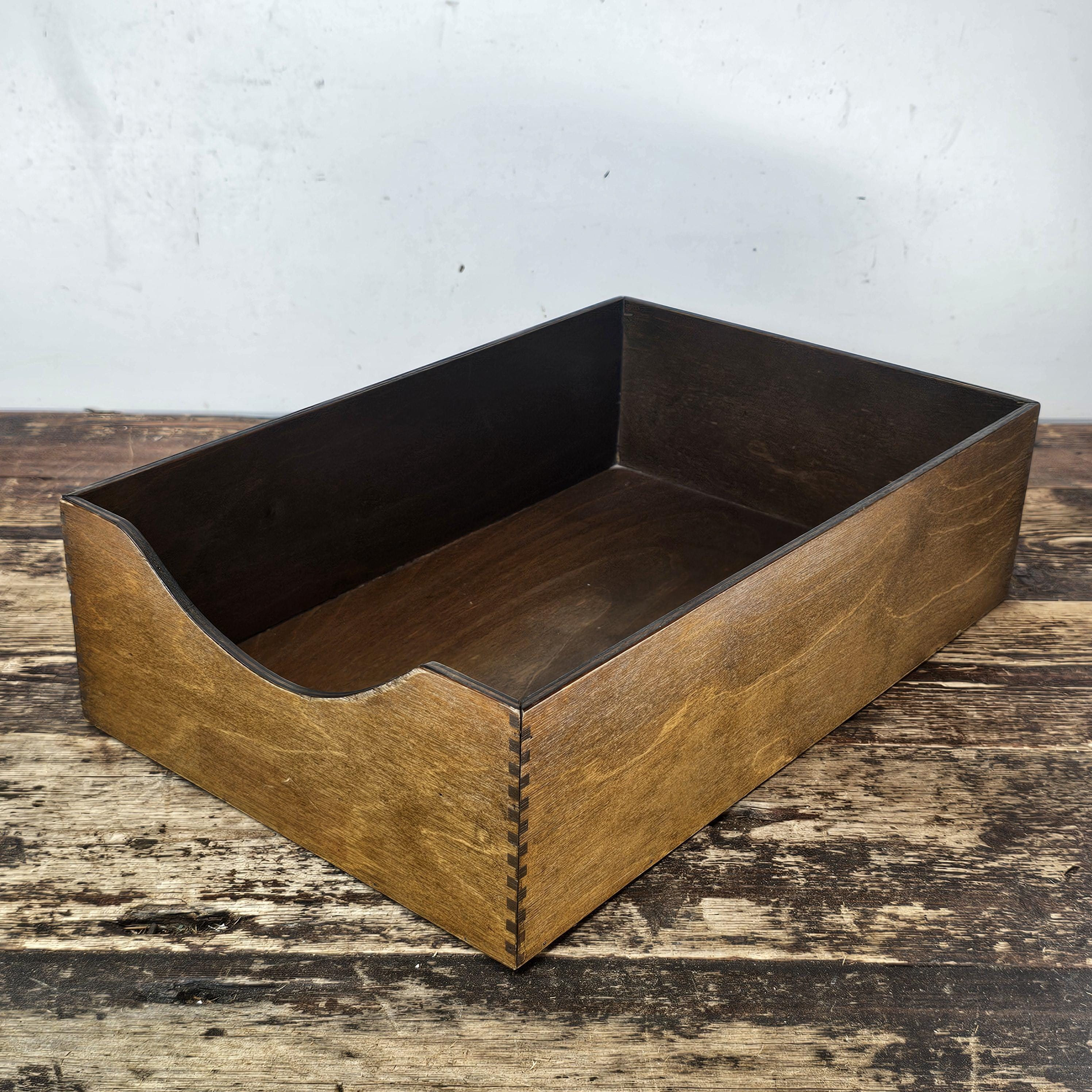 Vintage Walnut Deep Desk Tray / Document Organizer (1950s-1960s) 4.25"H