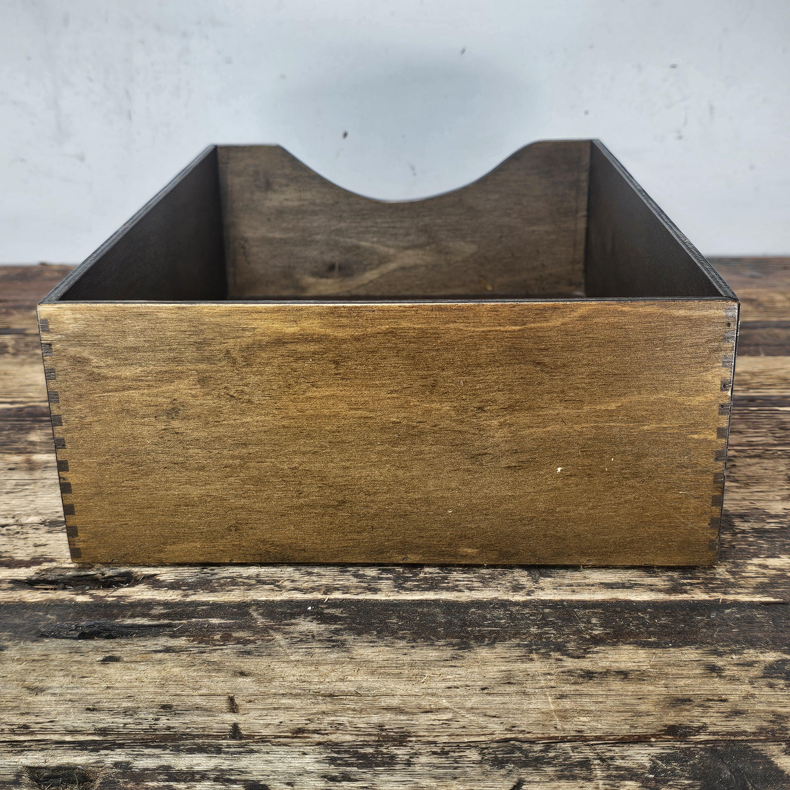 Vintage Walnut Deep Desk Tray / Document Organizer (1950s-1960s) 4.25"H