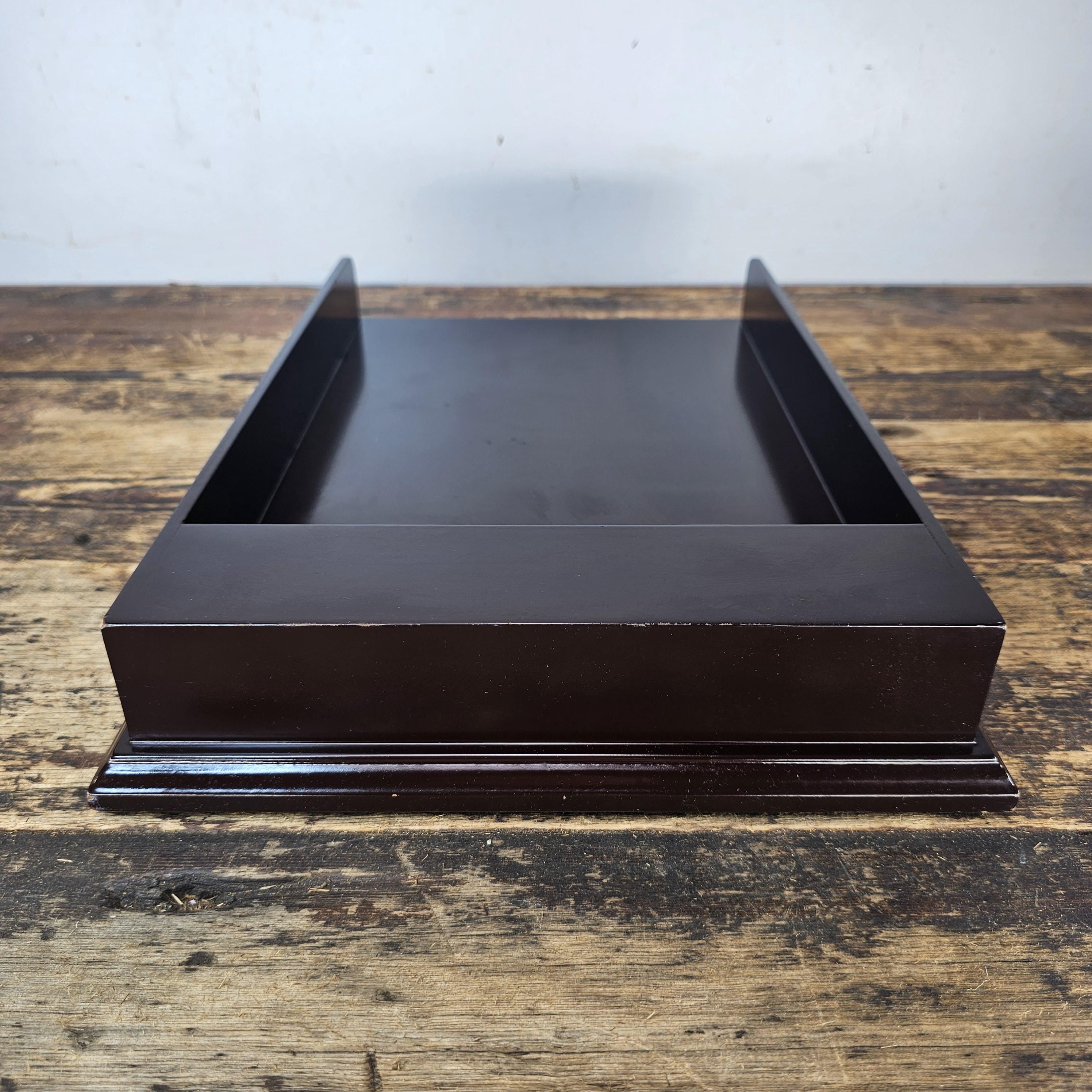 Premium Wooden Display Tray - Dark Mahogany Finish 15.75"L × 10.25"W × 2.25"H