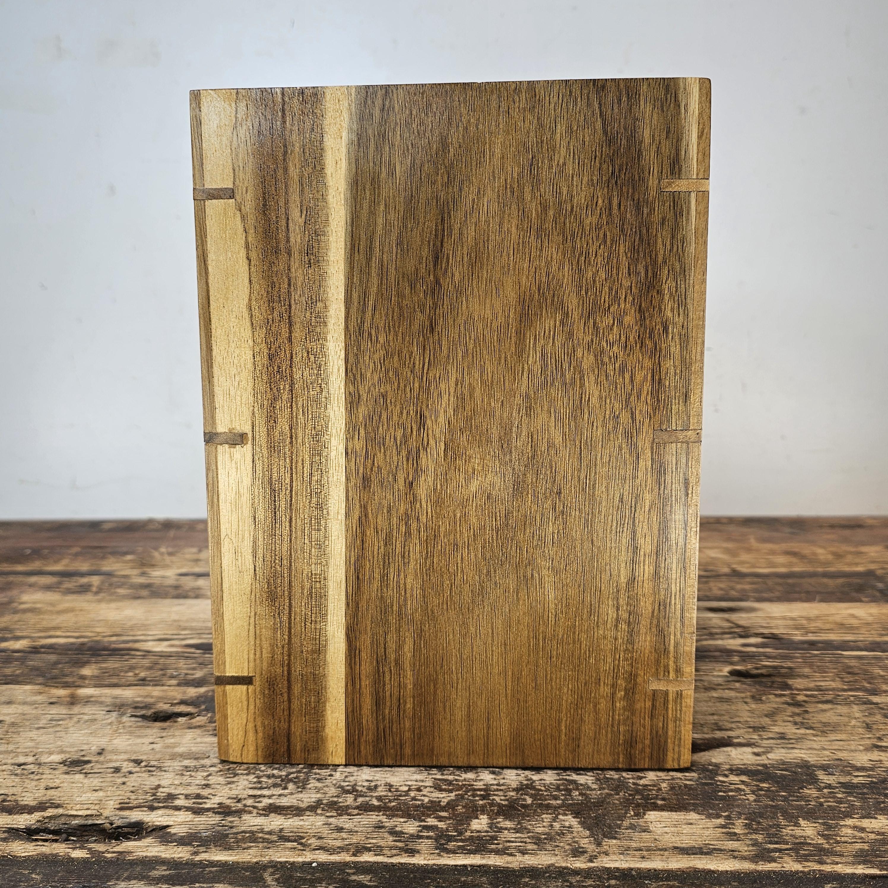 Medium Acacia Wood Wastebasket - Storage Container 8.5"L × 7.25"W × 10"H