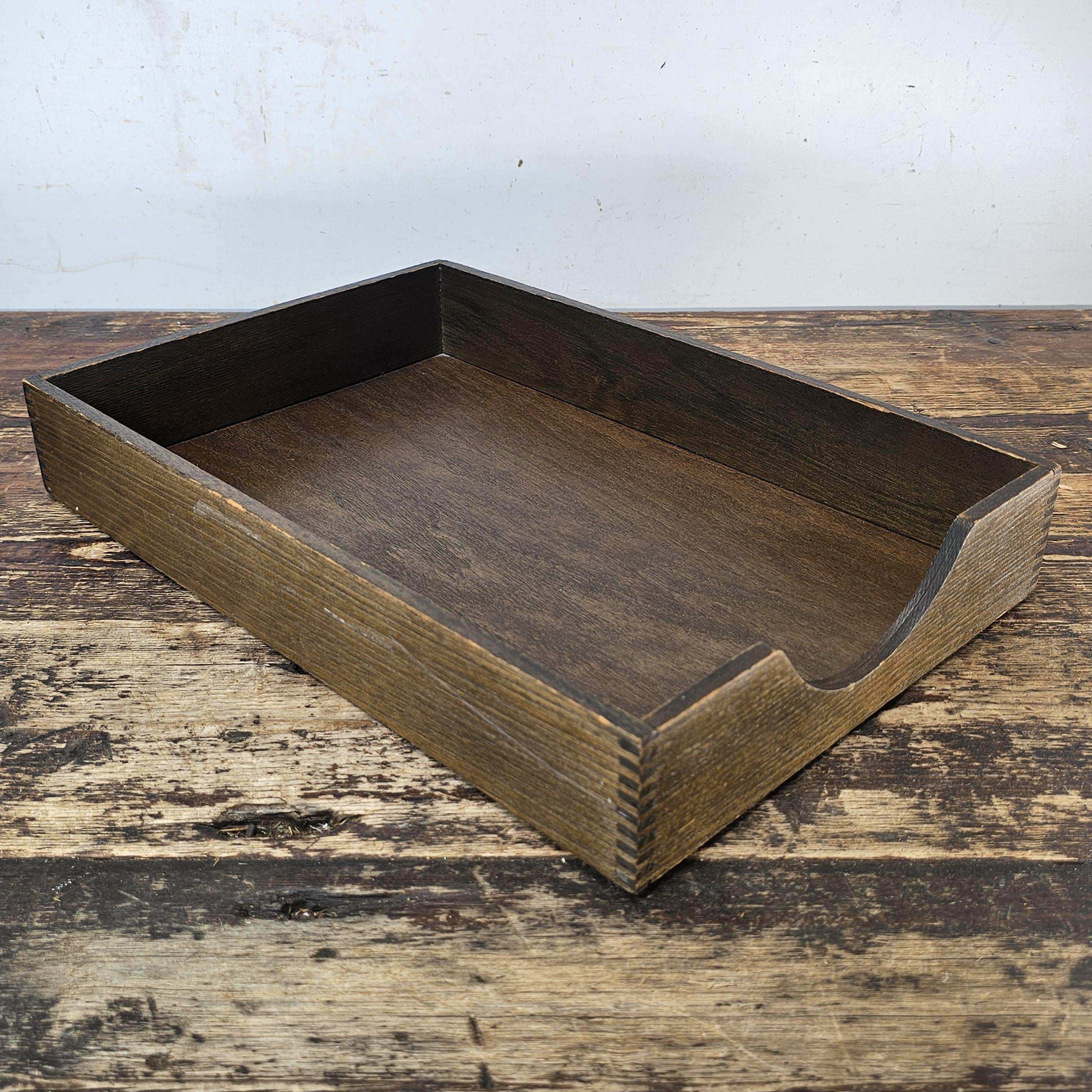 Vintage Hedges Files "The Line" No. 1722 Oak Wood Paper Tray