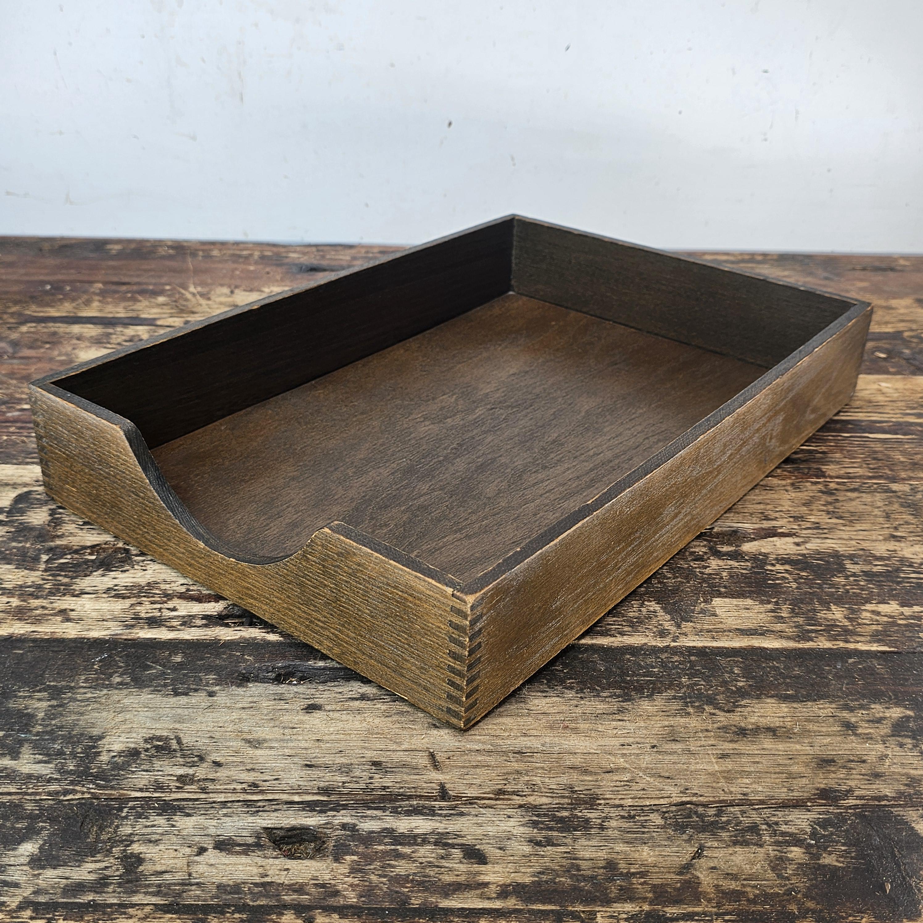 Vintage Hedges Files "The Line" No. 1722 Oak Wood Paper Tray