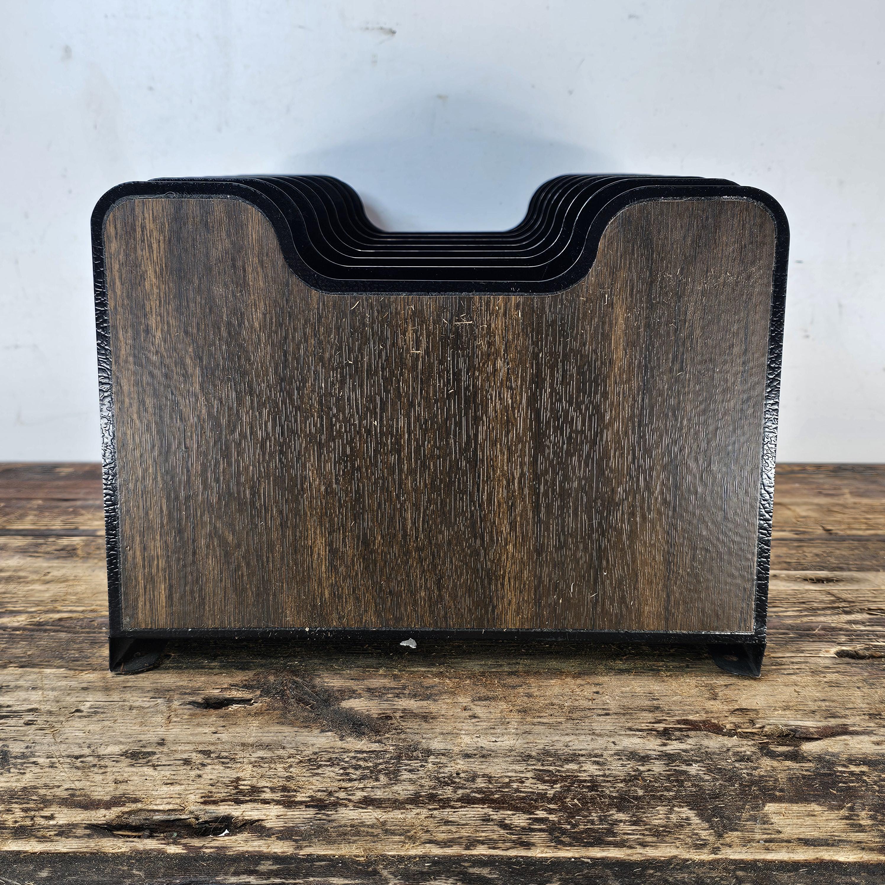 Vintage Buddy Products 8 Compartment Desktop File Organizer Wood Grain Finish