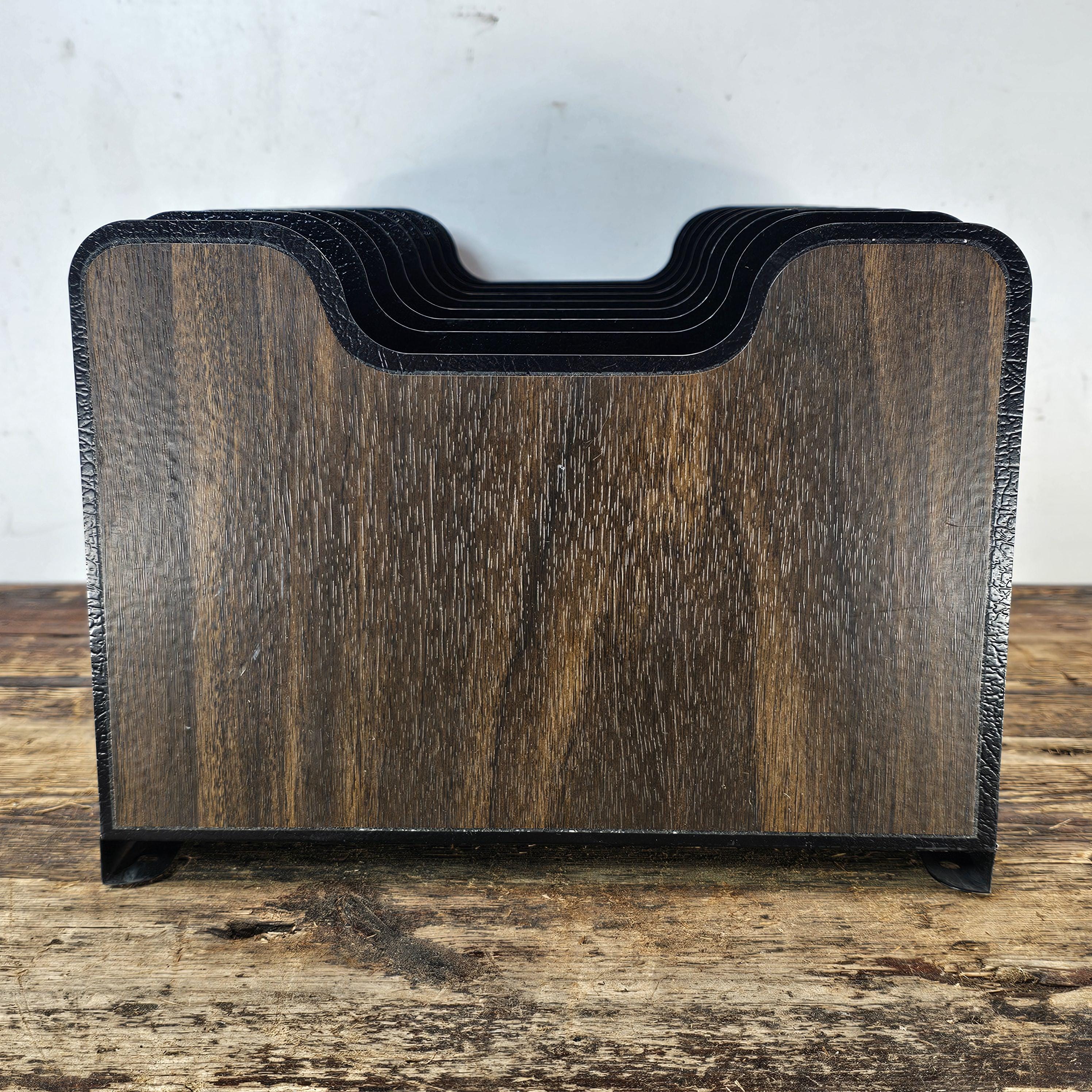 Vintage Buddy Products 8 Compartment Desktop File Organizer Wood Grain Finish