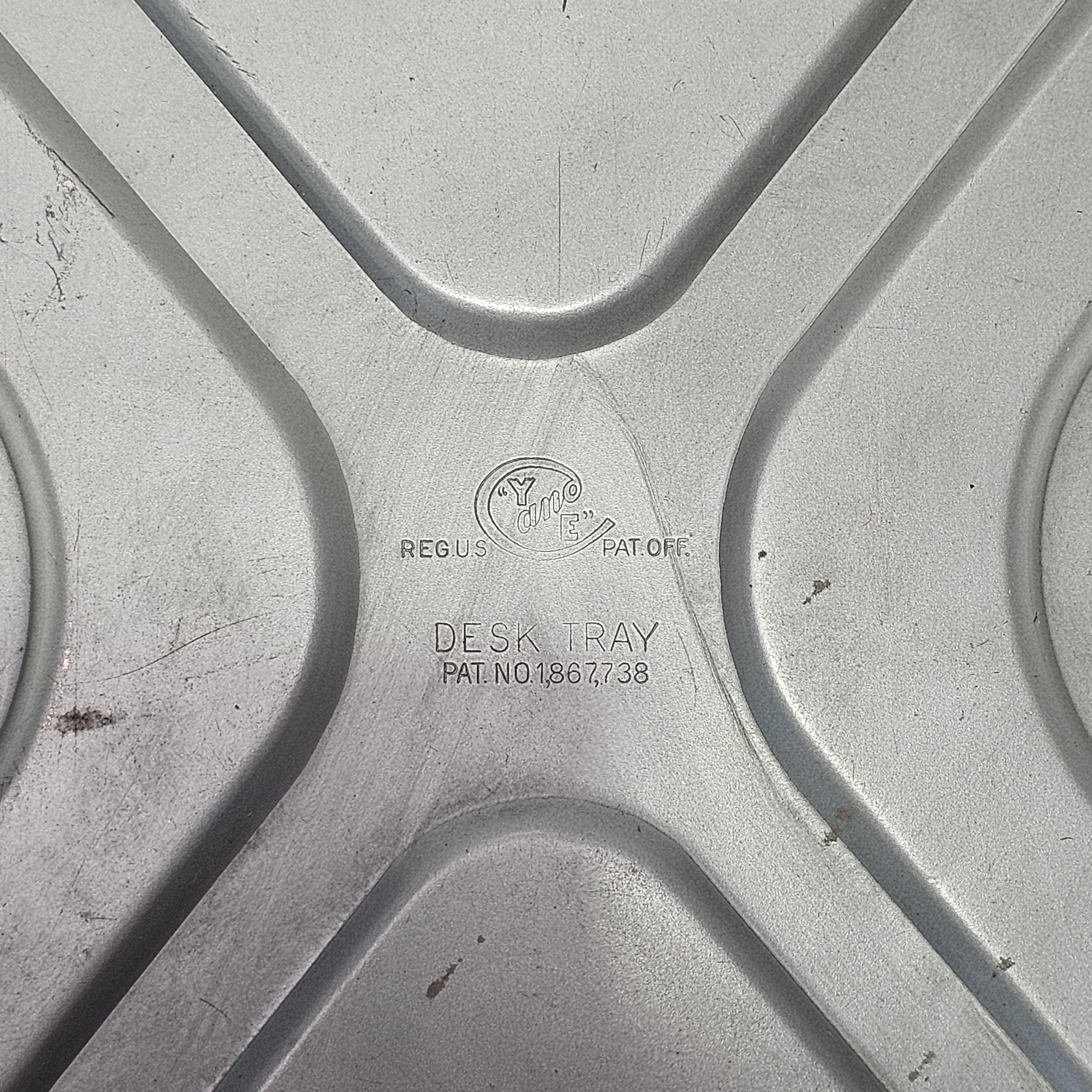 Vintage Y and E Metal Desk Tray Organizer