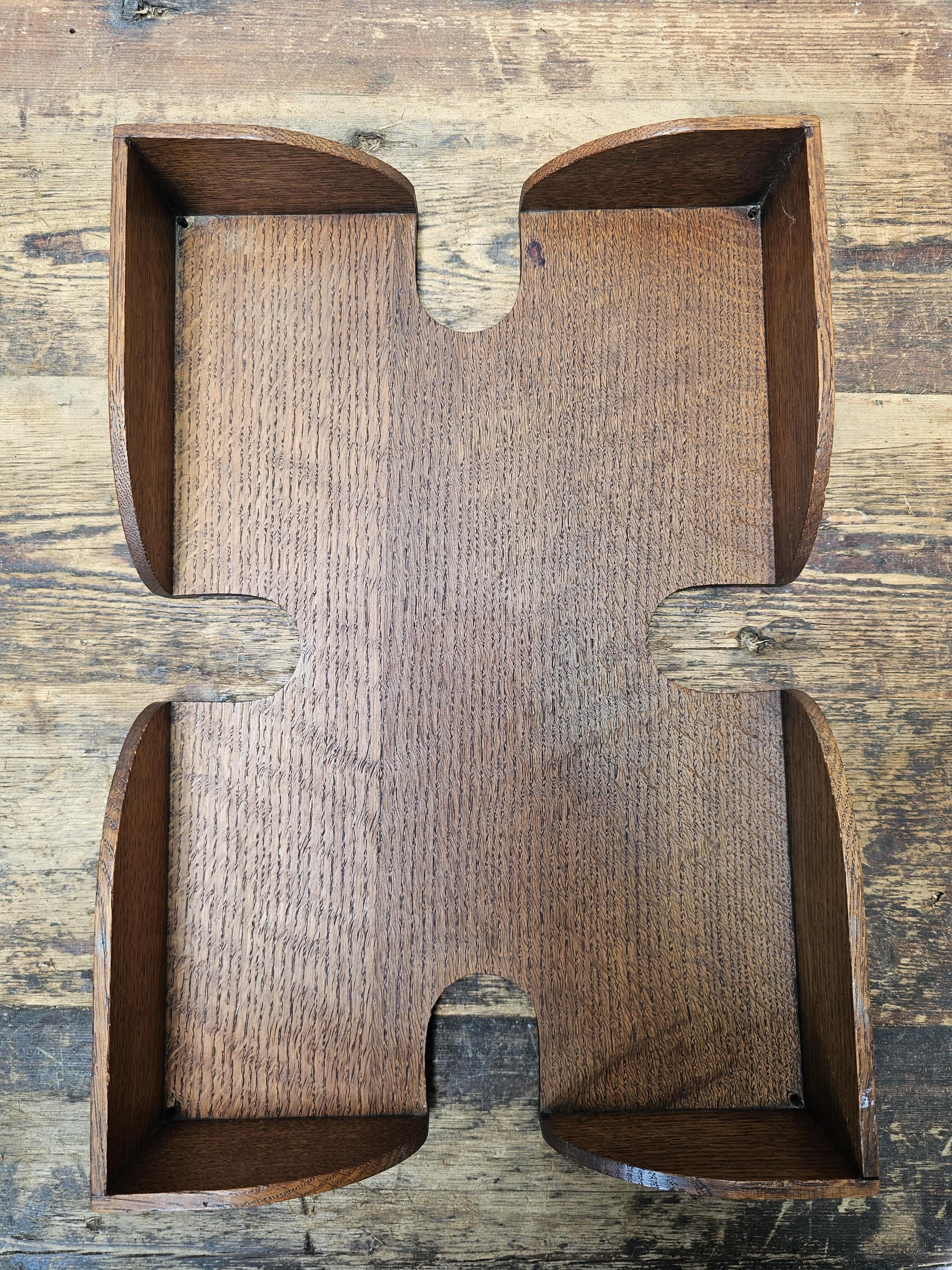 Rare 1920s Globe-Wernicke Wooden Desk Organizer / Letter Tray