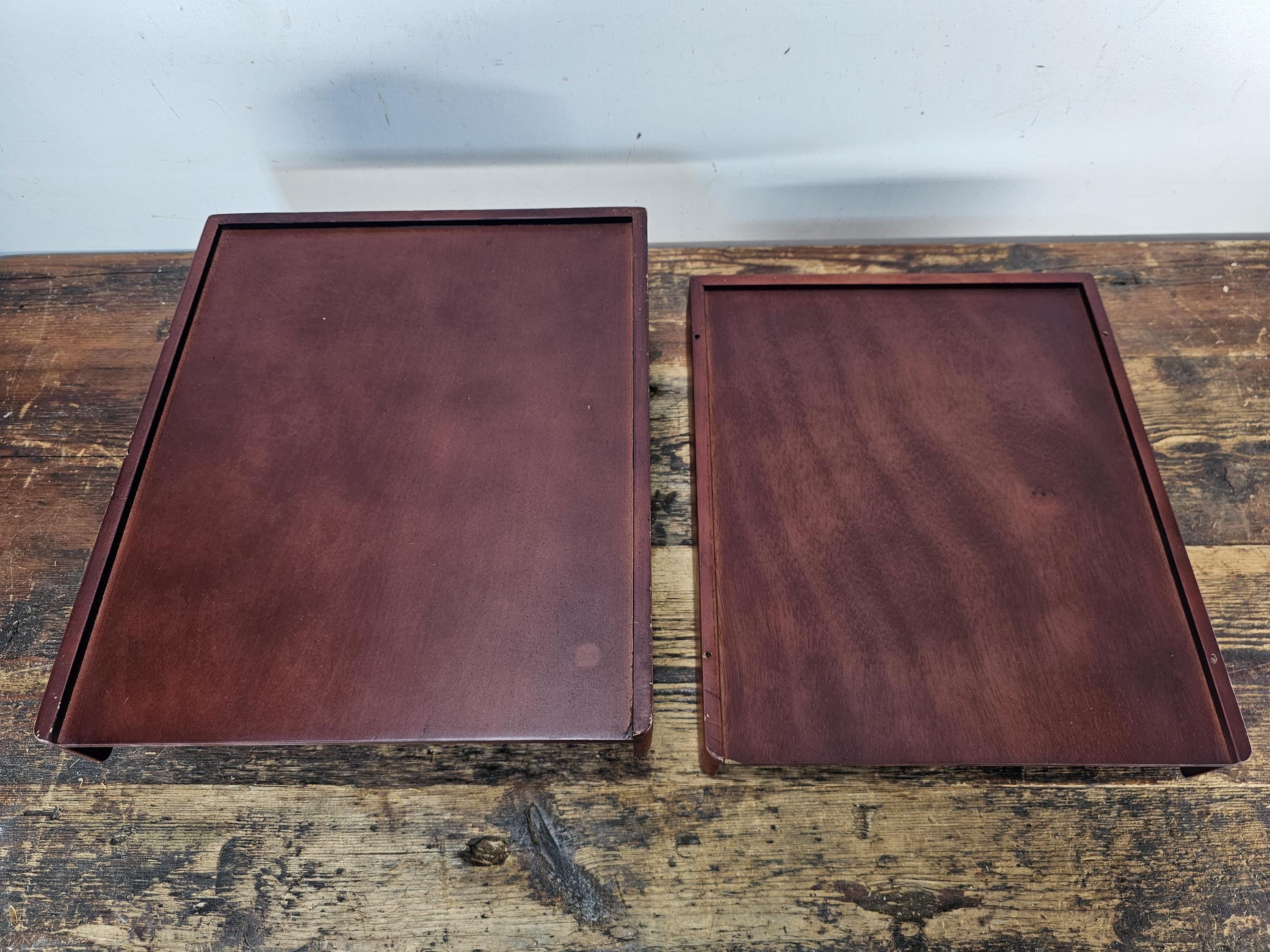 Carver Wood Products Solid Wood 2-Tier Desk Tray Set