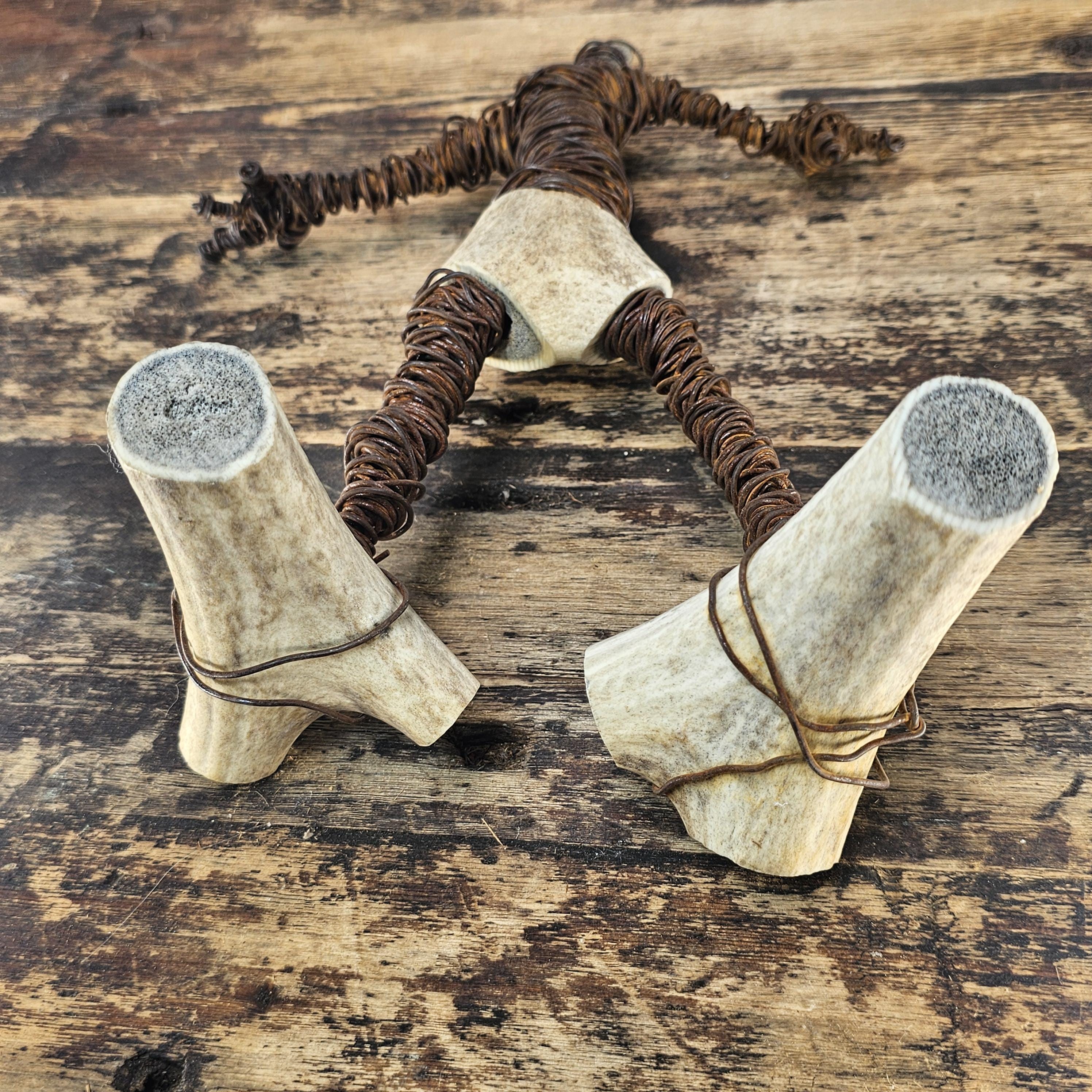 Brutalist Wire & Bone Figural Sculpture 13"H