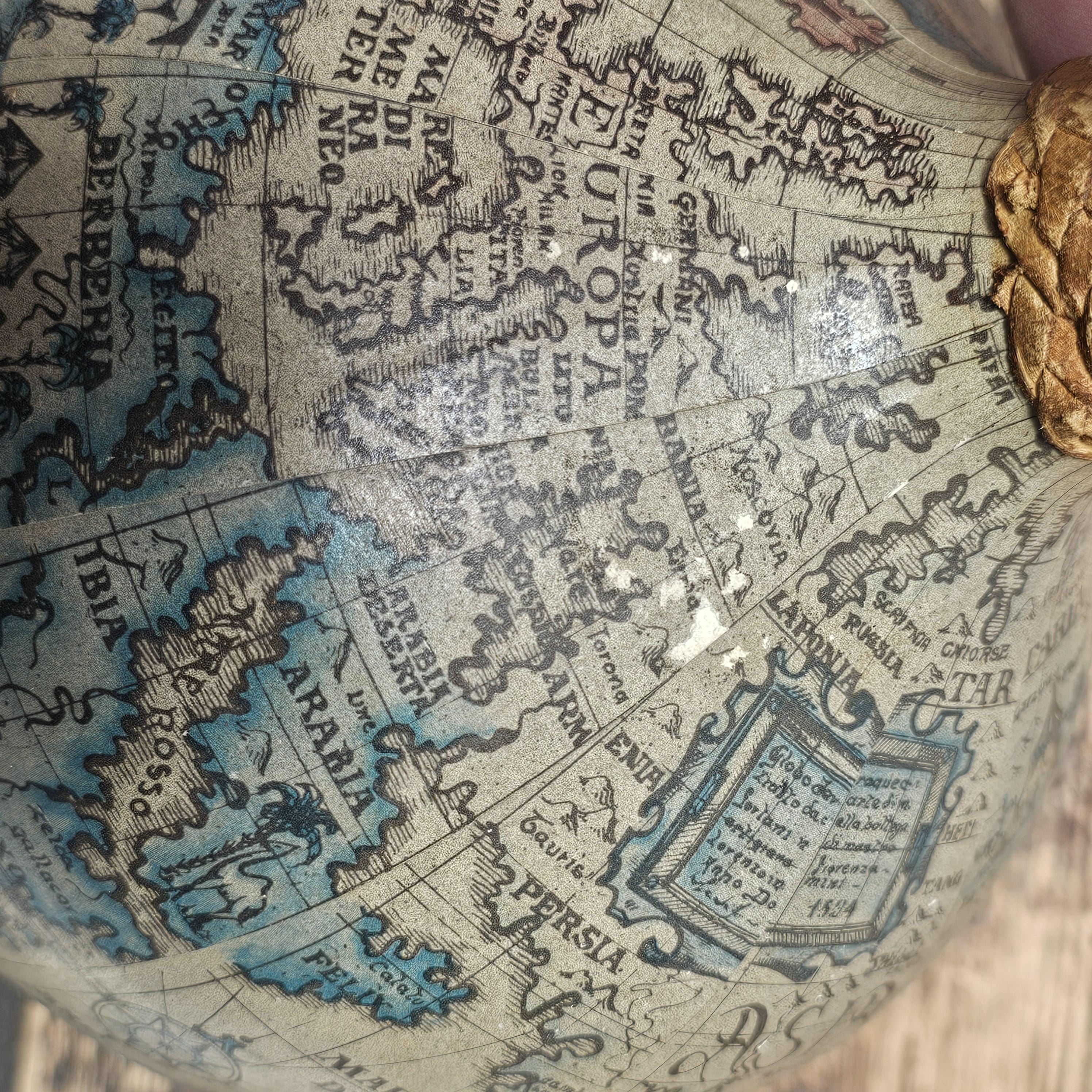 Vintage World Map Glass Decanter (Made in Italy) 1960s-70s