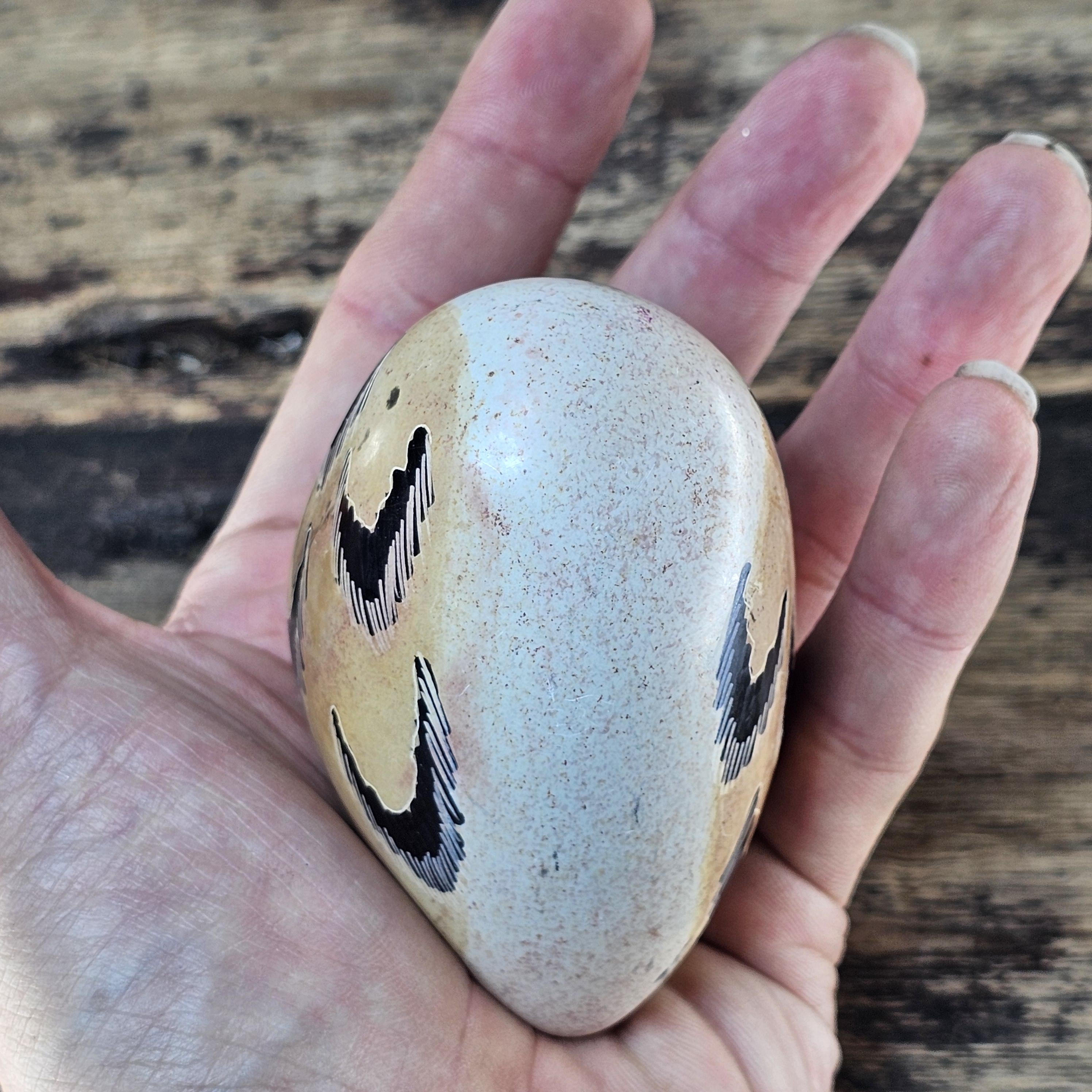 Set of 3 Hand-Carved Kenyan Soapstone Hearts African Art Decorative Paperweights