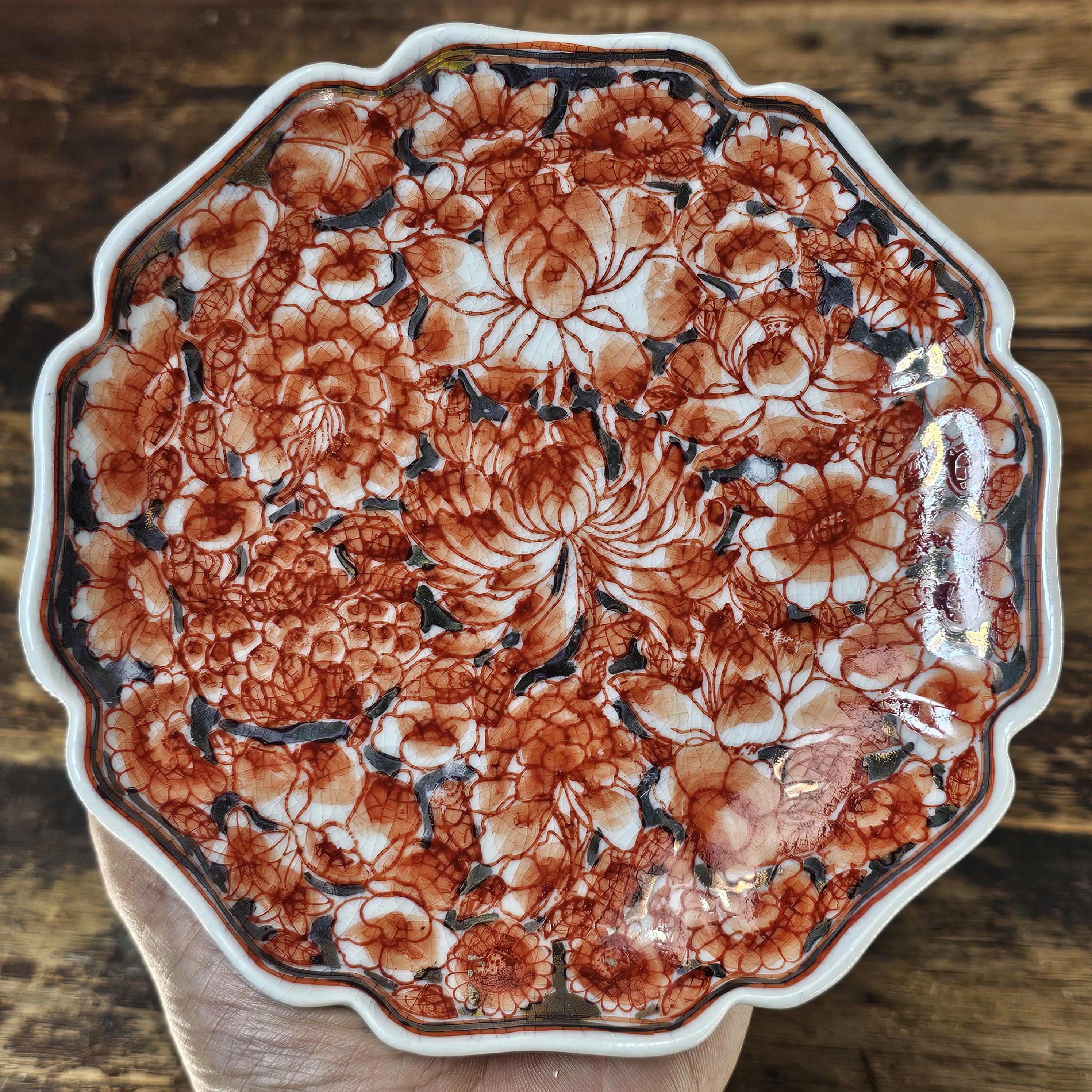 Vintage "Millefleur" Plate | Hand-Painted in Hong Kong on Japanese Earthenware