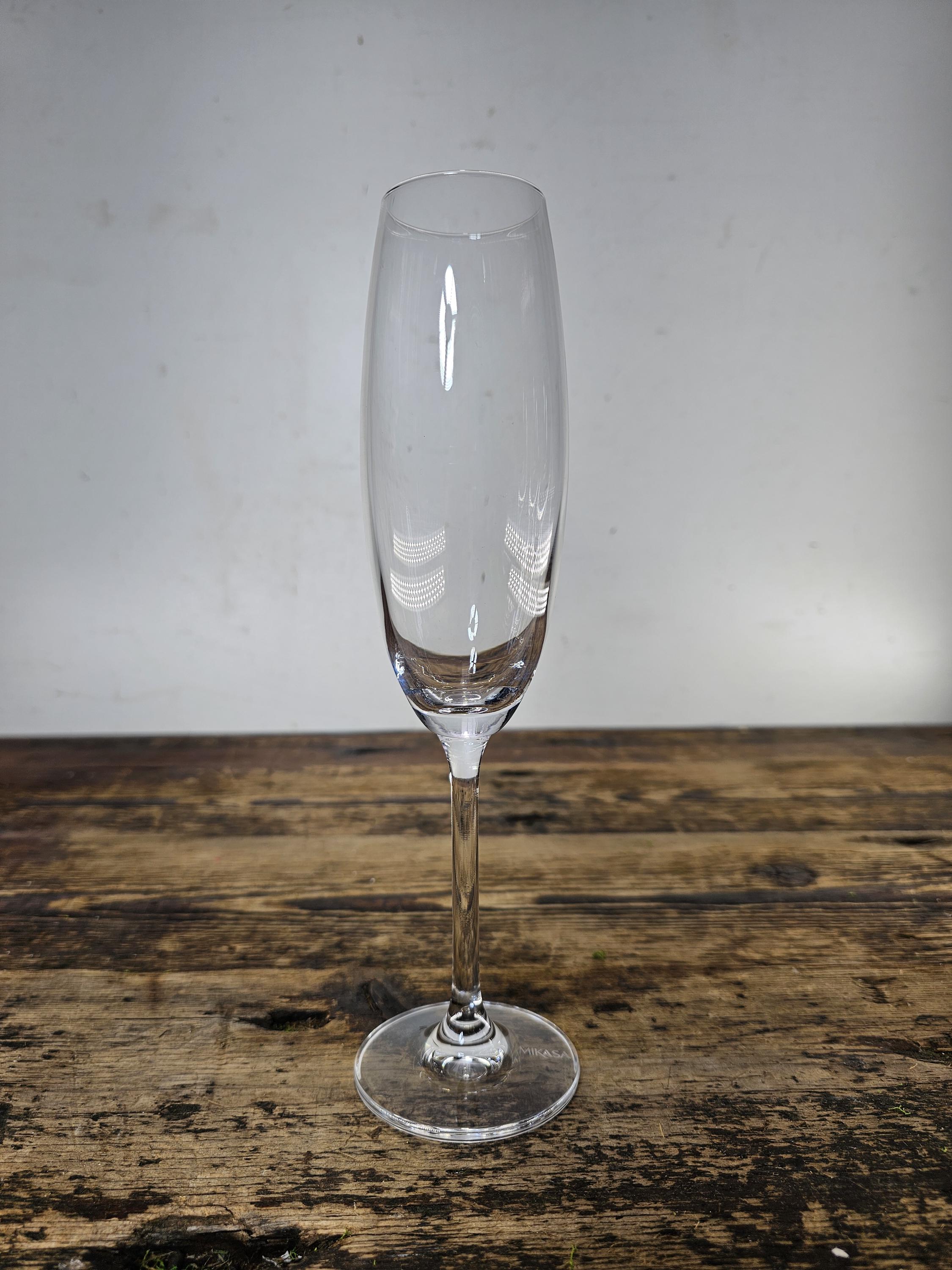 Beautiful Set of 4 MIKASA Crystal Champagne Flutes 9.5"H