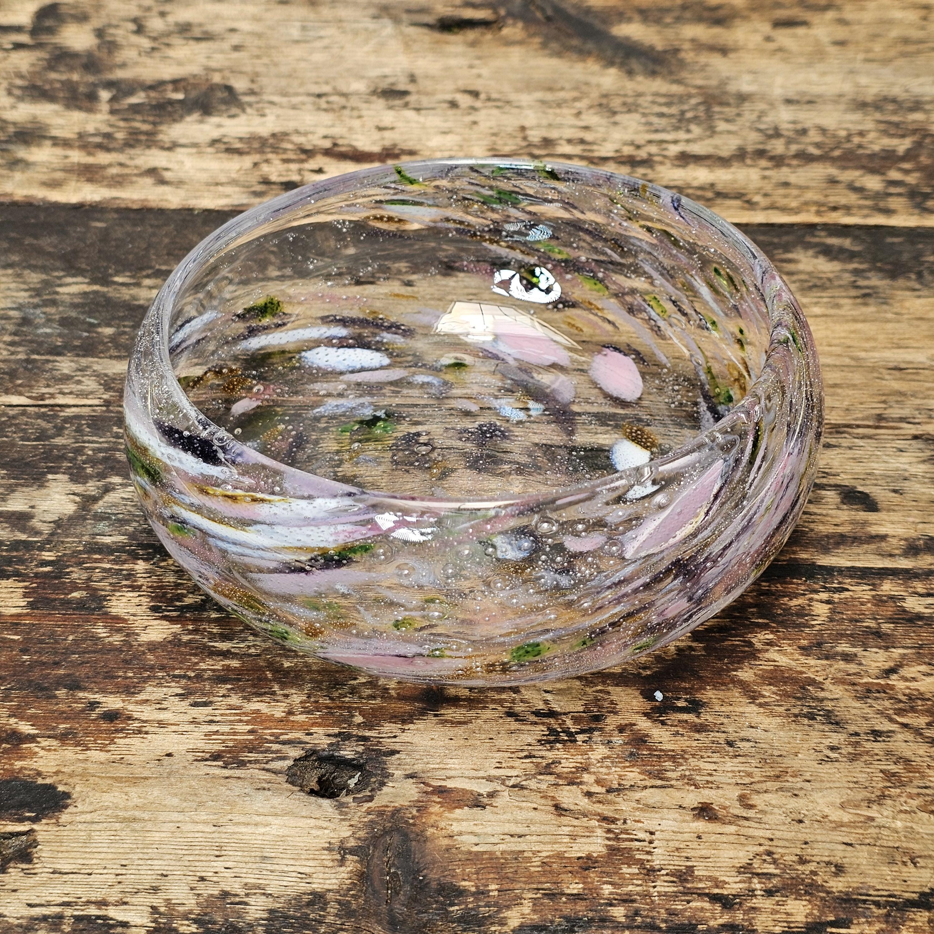 Vintage 1989 Signed Norwegian Art Glass Bowl by O. J. Karlengen
