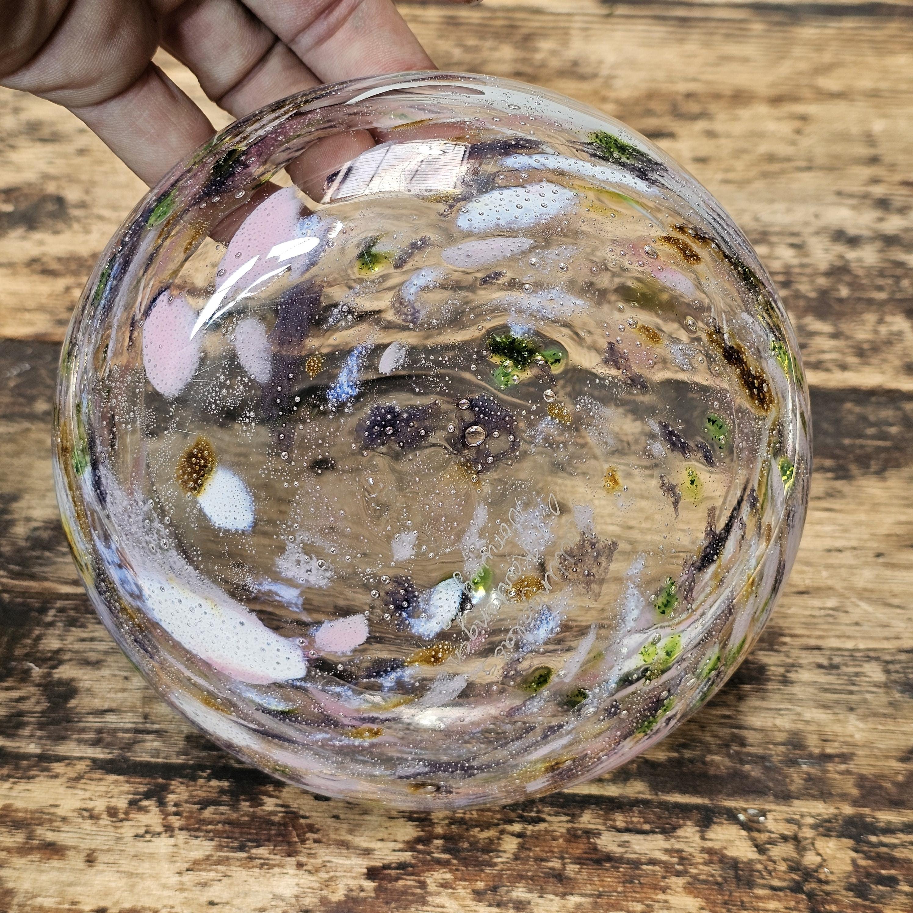 Vintage 1989 Signed Norwegian Art Glass Bowl by O. J. Karlengen