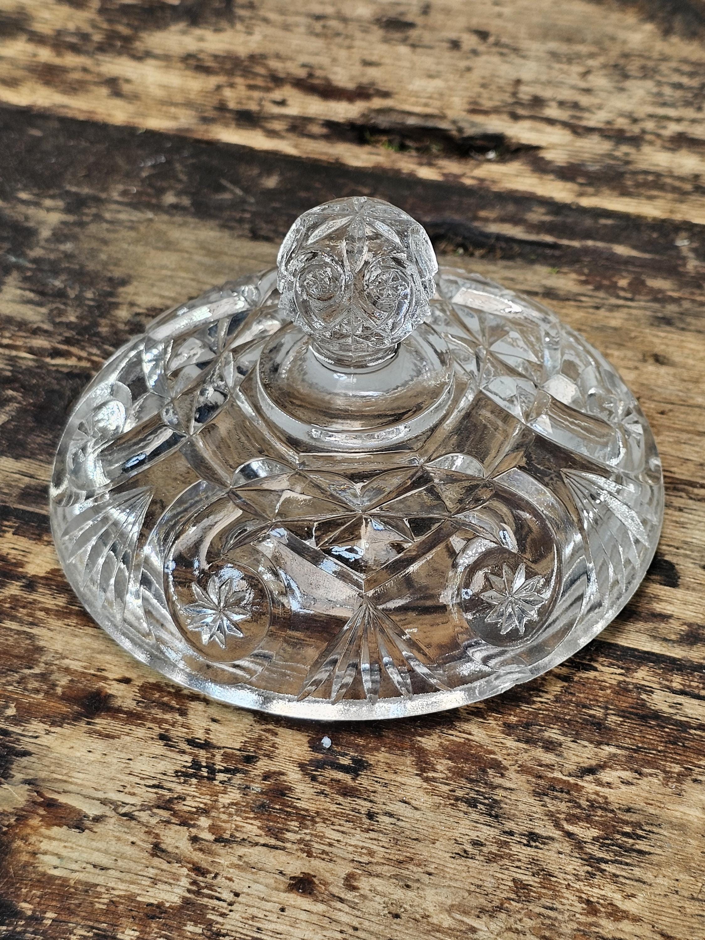 Antique EAPG Pressed Glass Biscuit Barrel / Candy Jar 9.5"H