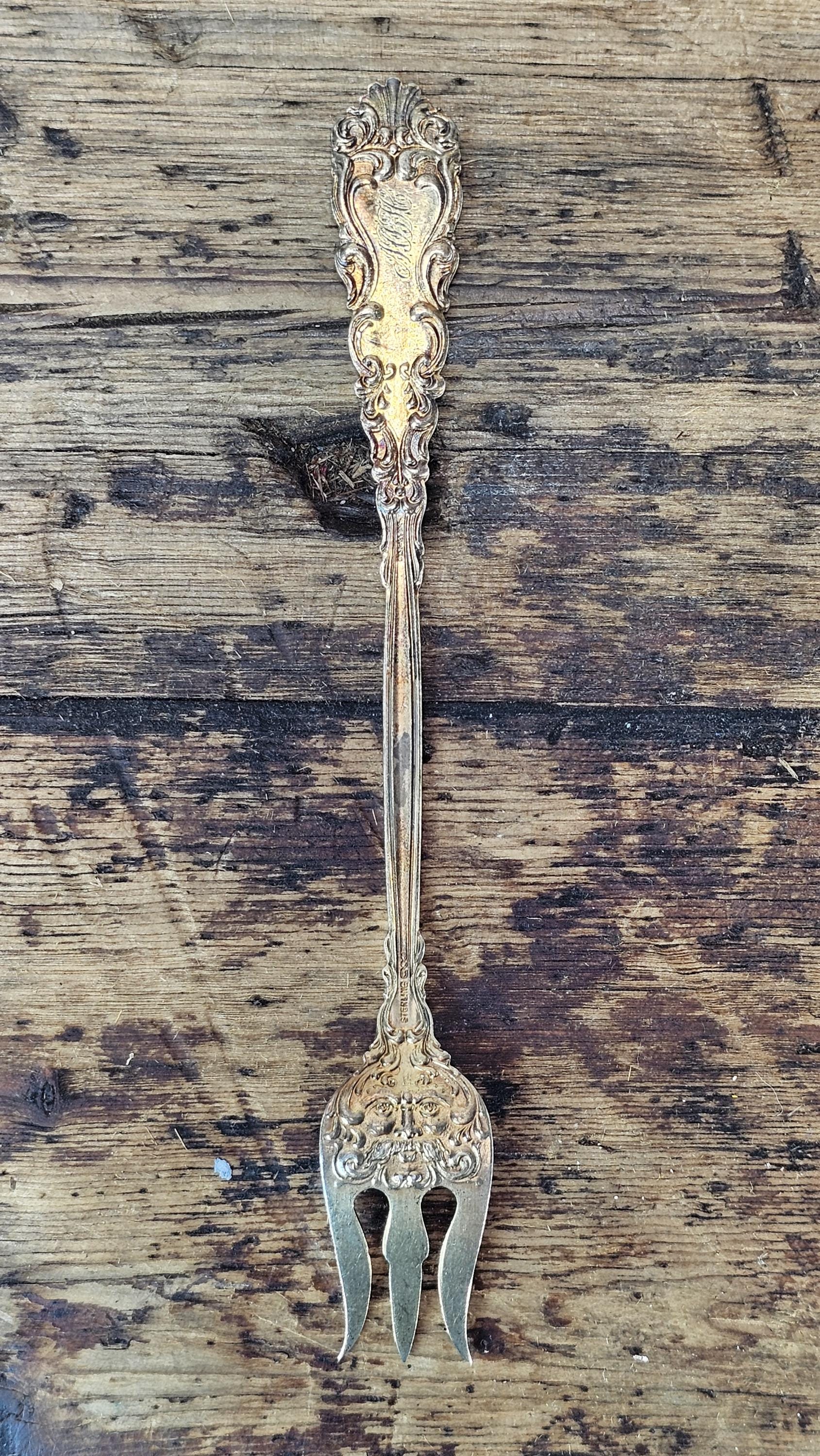 RARE Antique Dominick & Haff Renaissance Enameled Sterling Silver Food Pick 5.5"