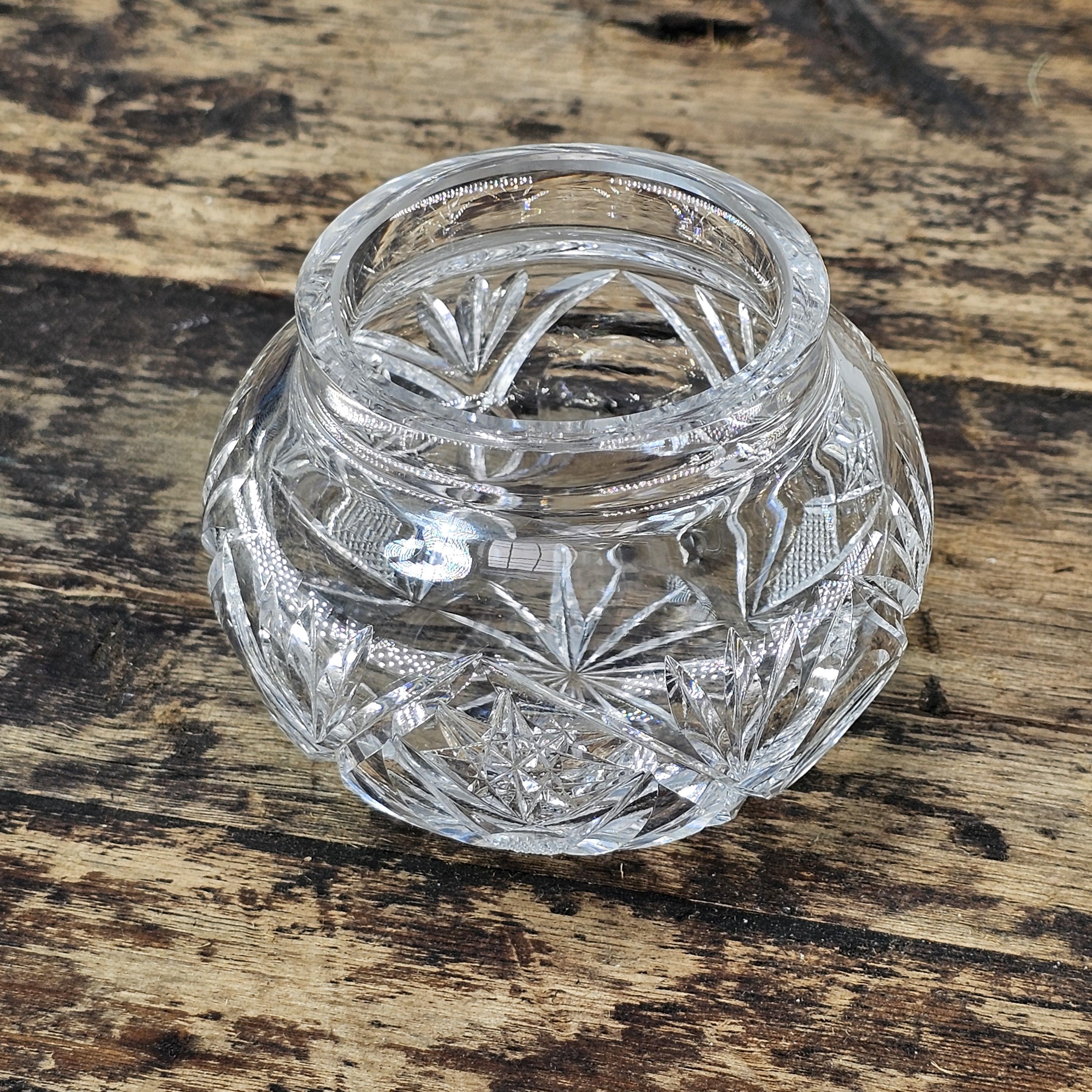Antique American Brilliant Period Cut Crystal Vanity Powder Jar