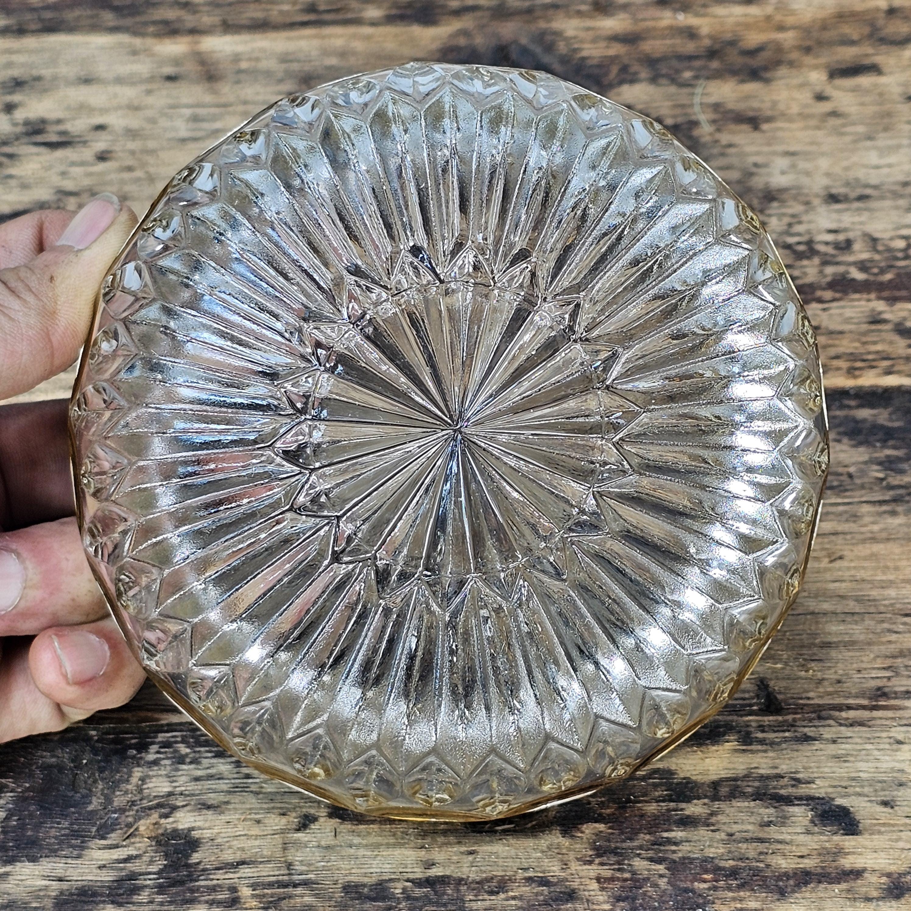 Vintage Pressed Glass Bowl with Silver-Tone Rim | Candy / Nut Dish