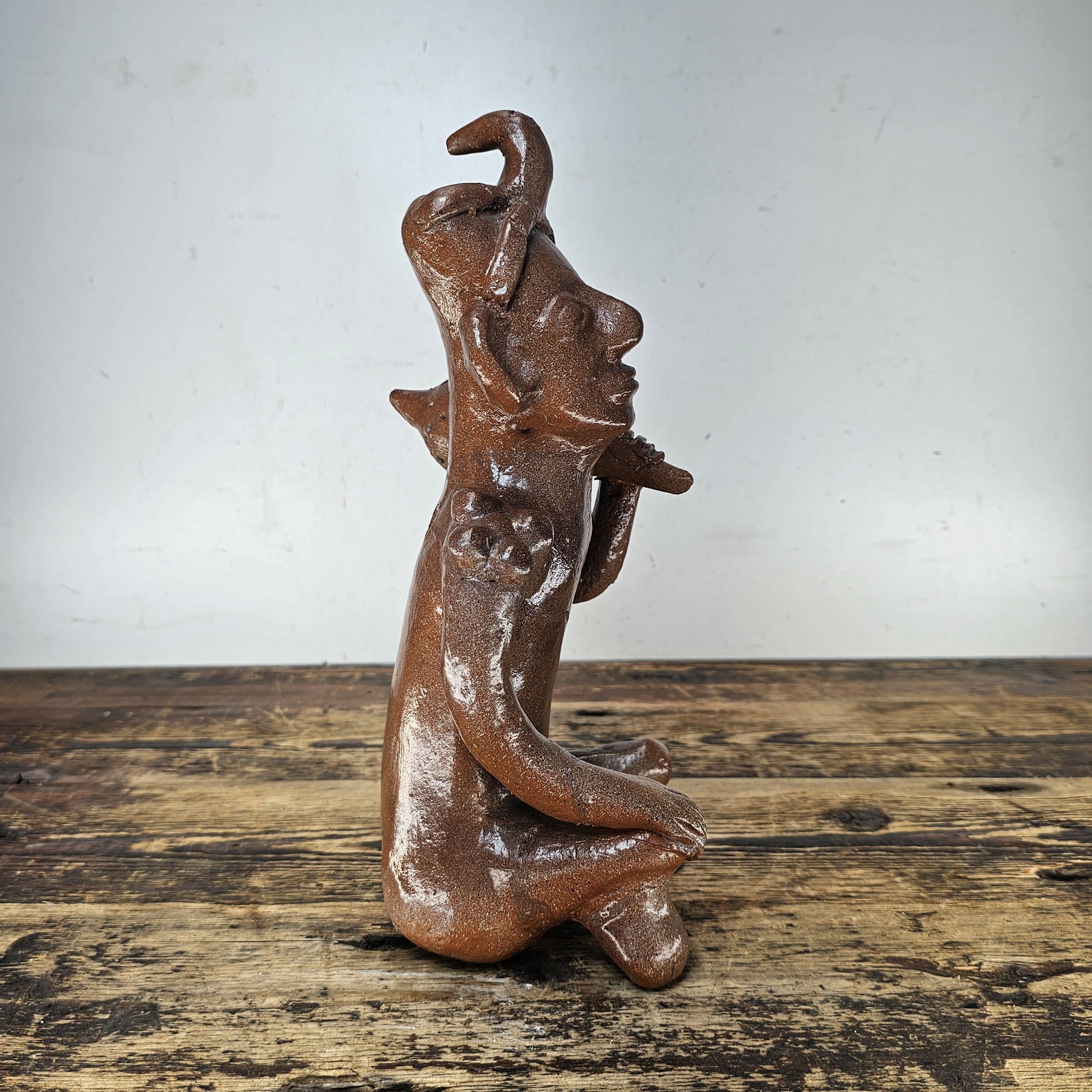 Mesoamerican Colima Warrior Effigy Heavy Terracotta 11.5"H