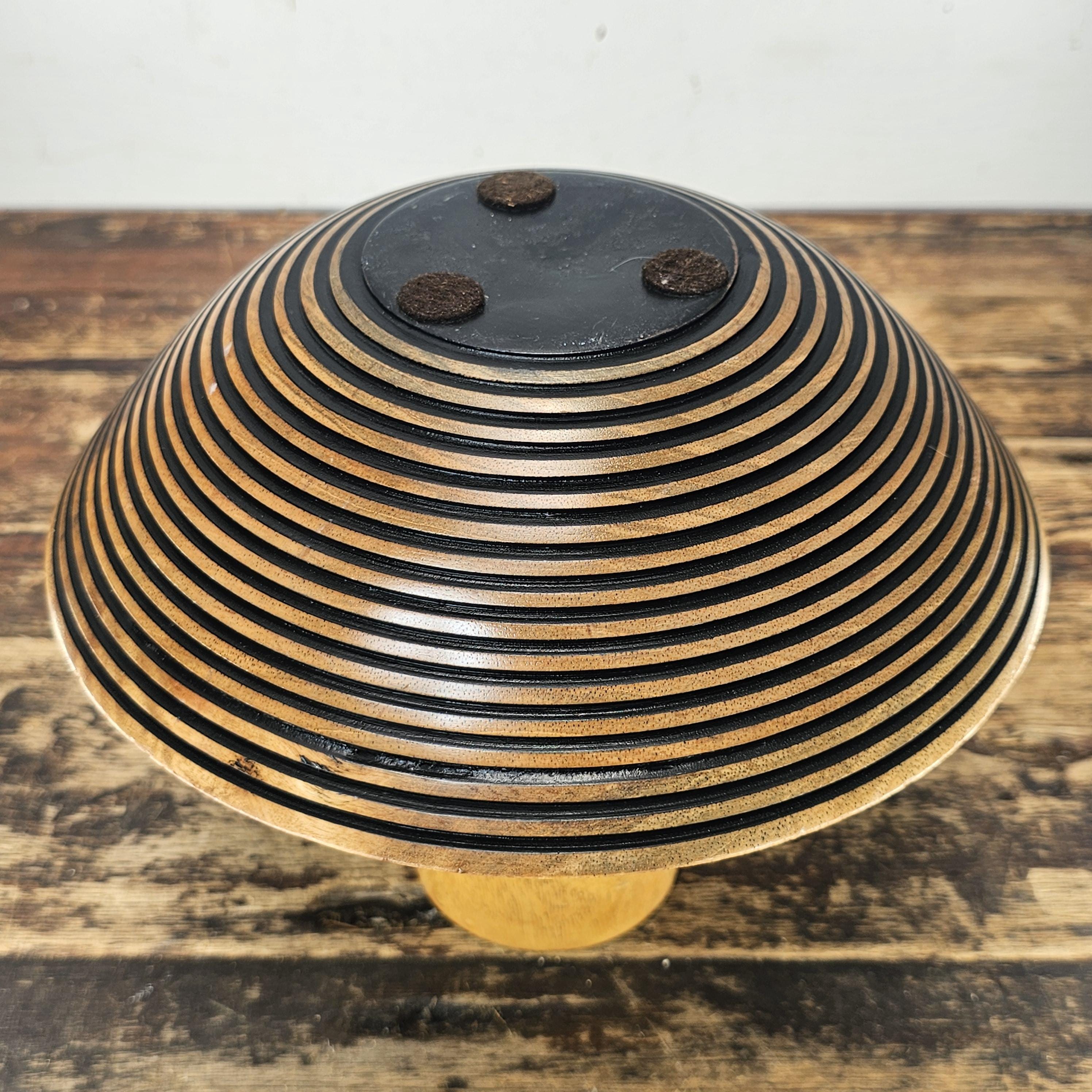 Handcrafted Thai Wooden Vase - Natural Beauty with Ebony Accents
