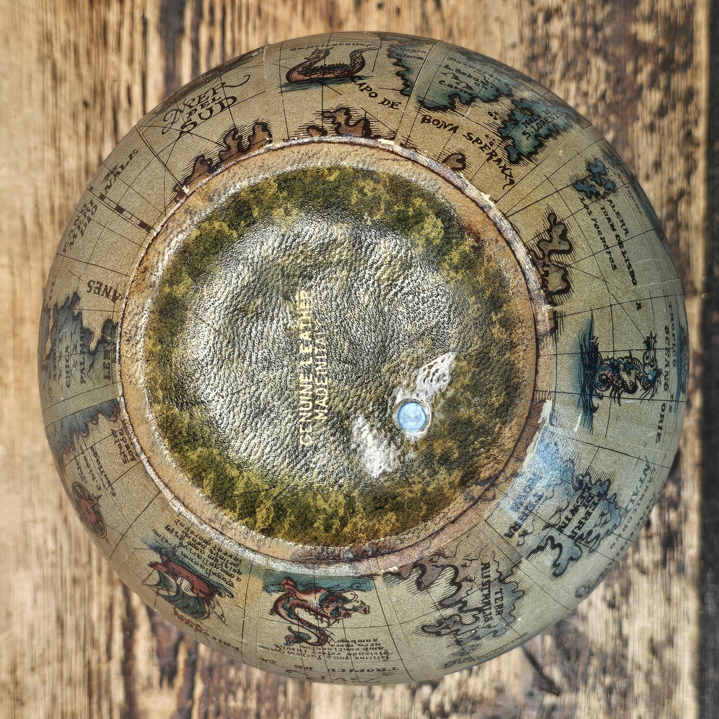 Vintage World Map Glass Decanter (Made in Italy) 1960s-70s