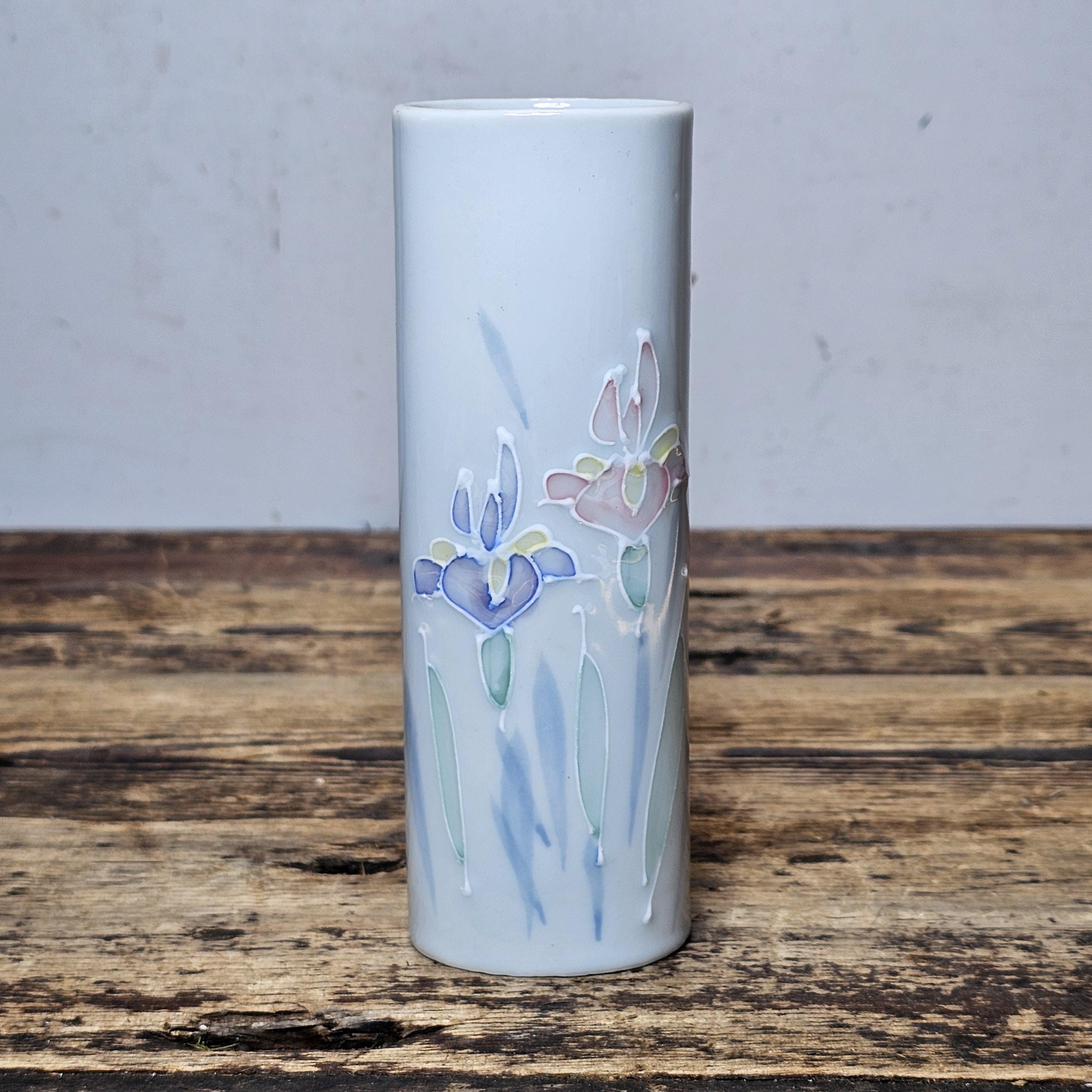 Vintage Otagiri Japan Floral Lite Hand Painted Vase