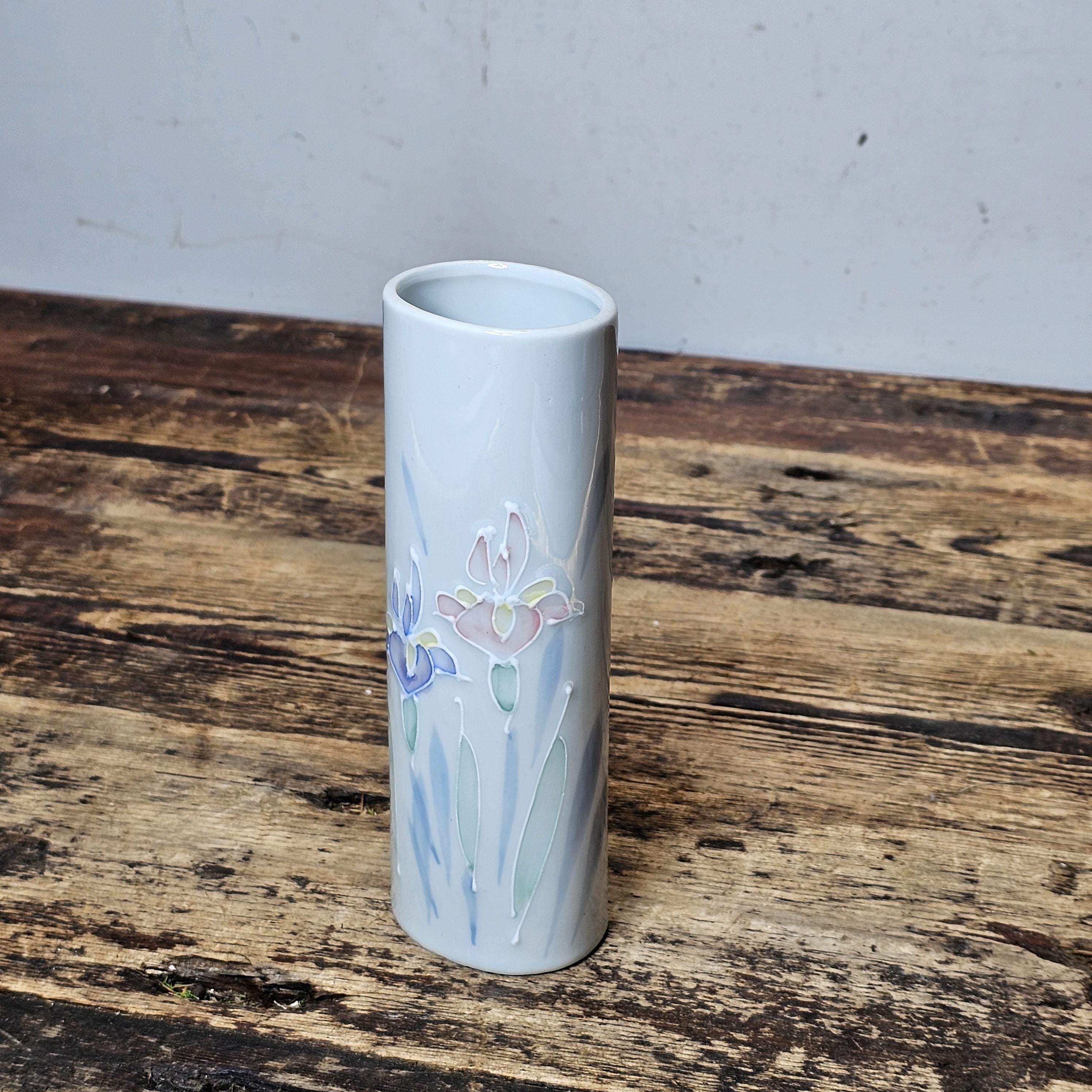 Vintage Otagiri Japan Floral Lite Hand Painted Vase