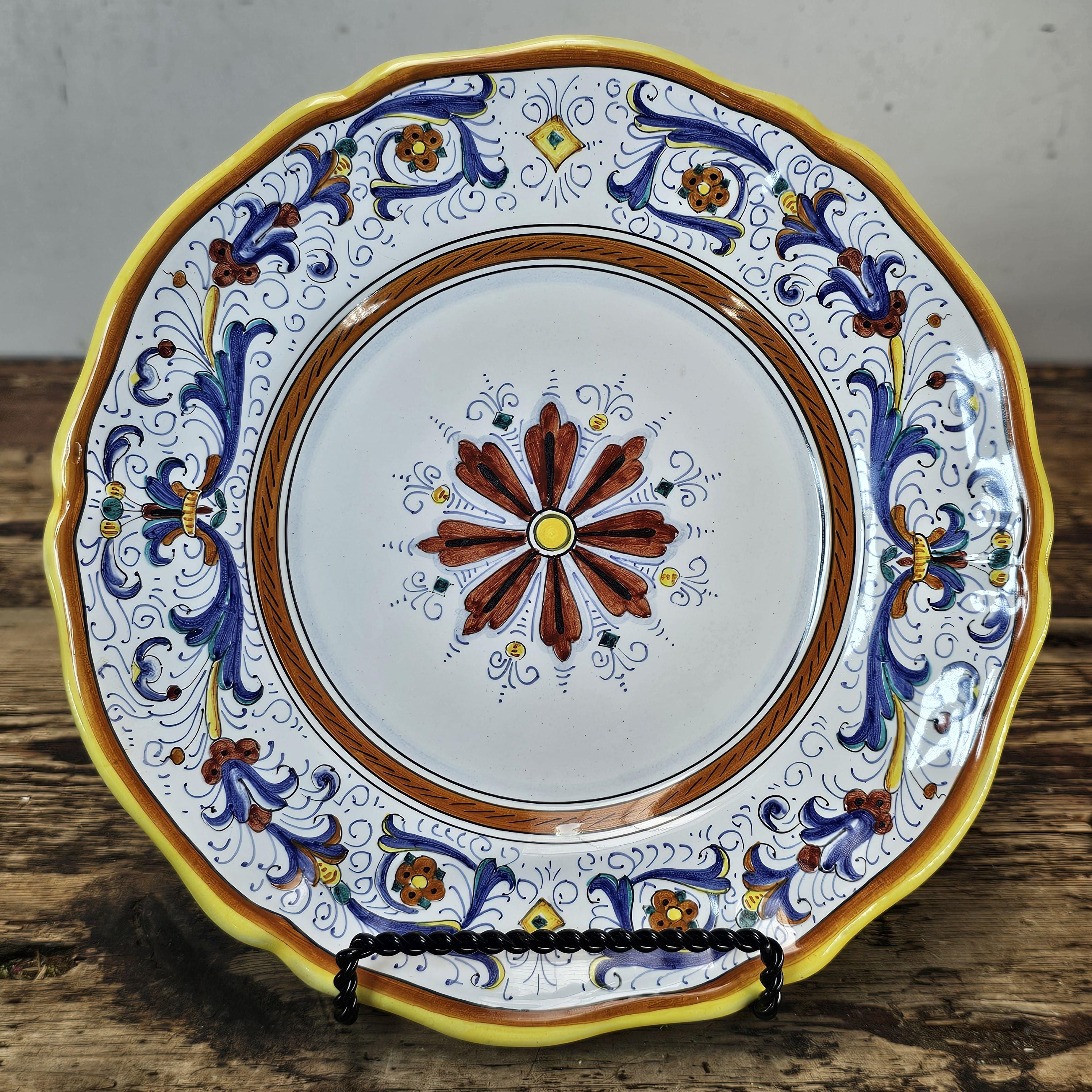 Set of 4 Vintage CAMA "Ricco Deruta" Maiolica Salad/Dessert Plates 8.25"