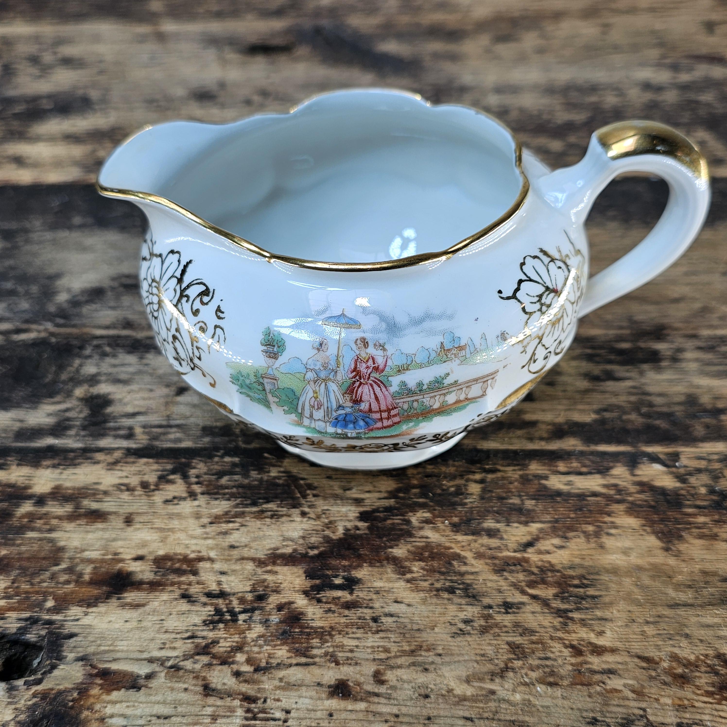 Vintage Haviland Limoges "Noble Ladies" Gold Gilt Tea Set - 5 Pcs