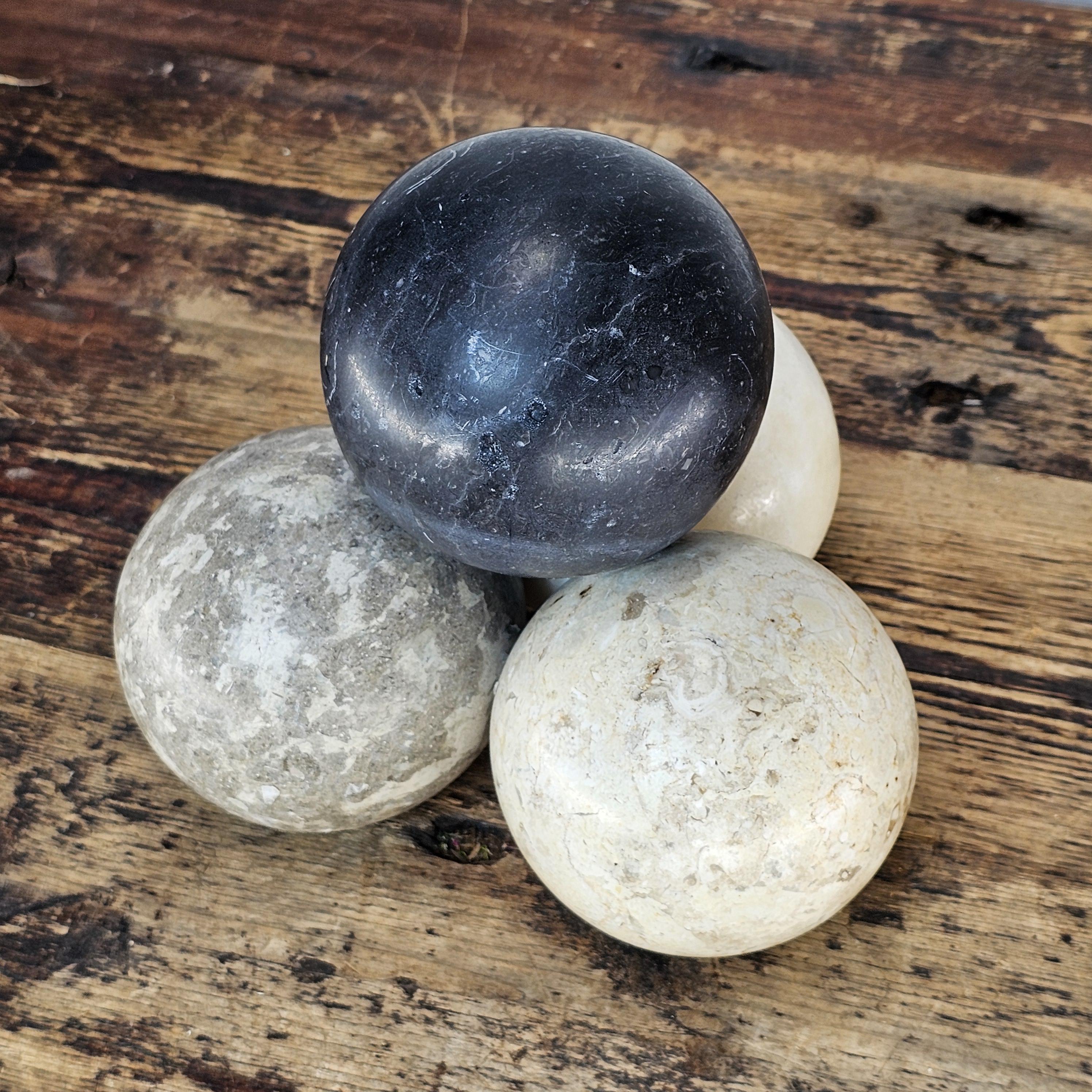 Vintage Marble Sphere Cluster Sculpture / Bookend / Paperweight (12 lb.)