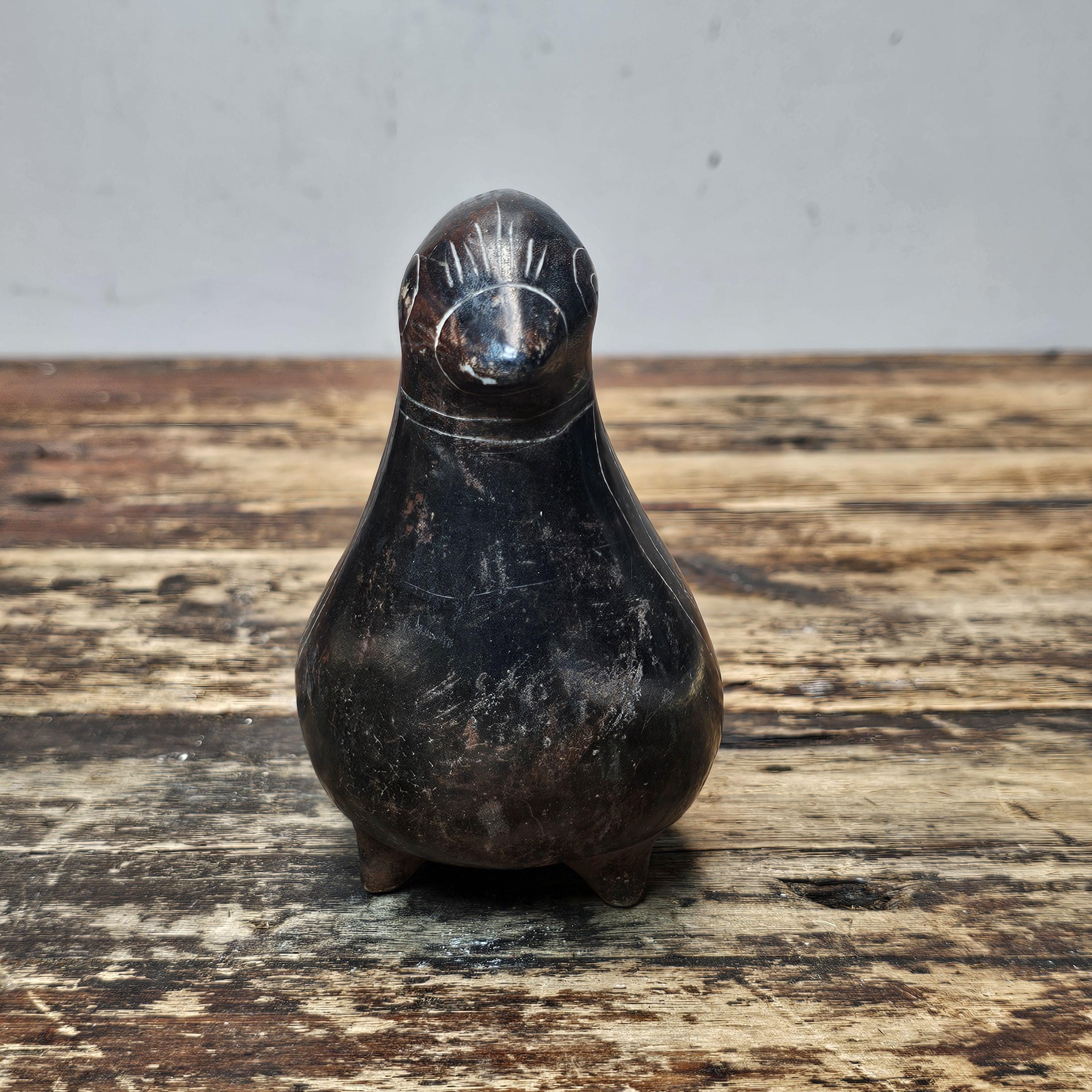 Black Tonalá Sgraffito & Burnished Pottery Bird | Jalisco, Mexico Folk Art 8"L