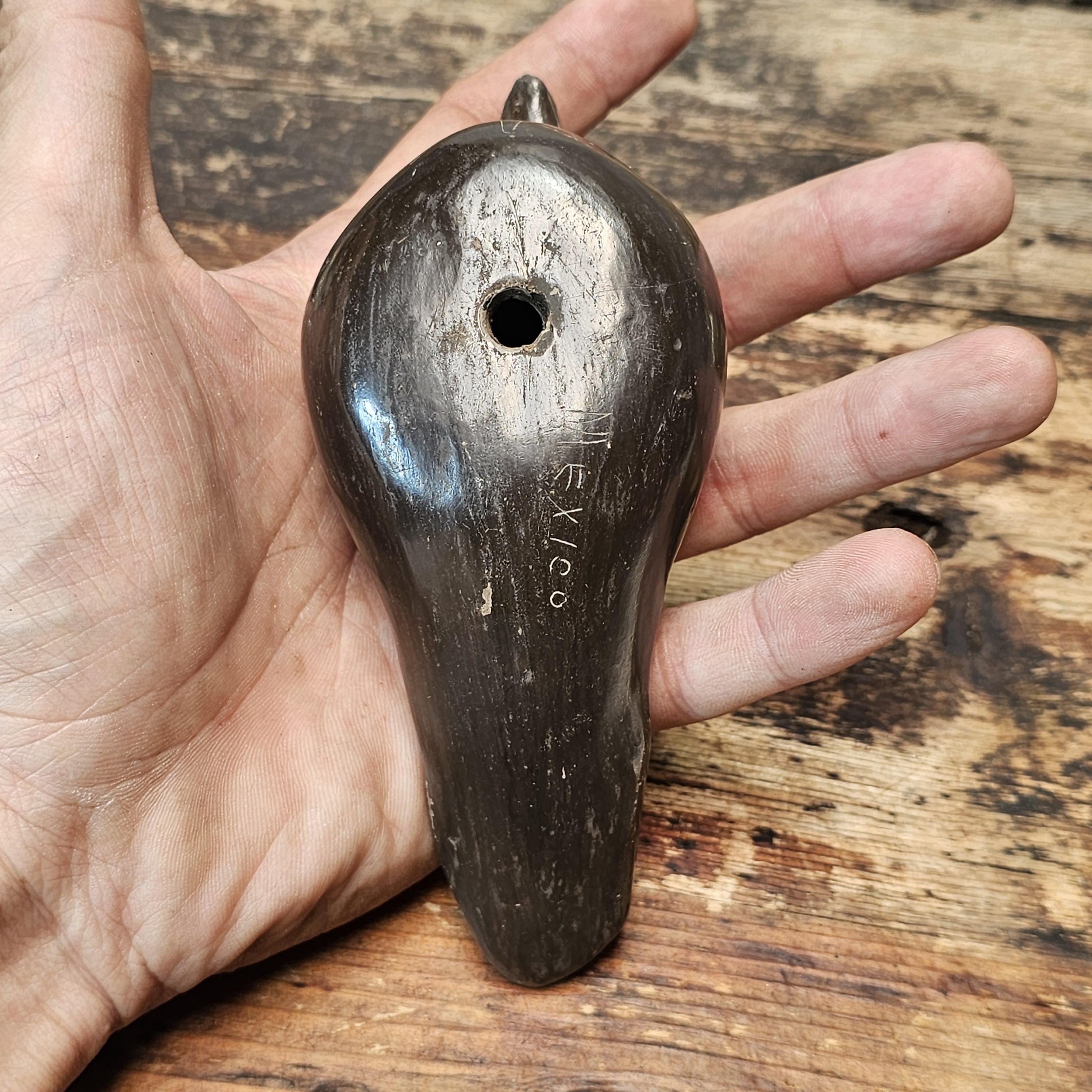 Delicate Tonalá Sgraffito Pottery Bird | Hand-Etched Mexican Folk Art 5.5"L