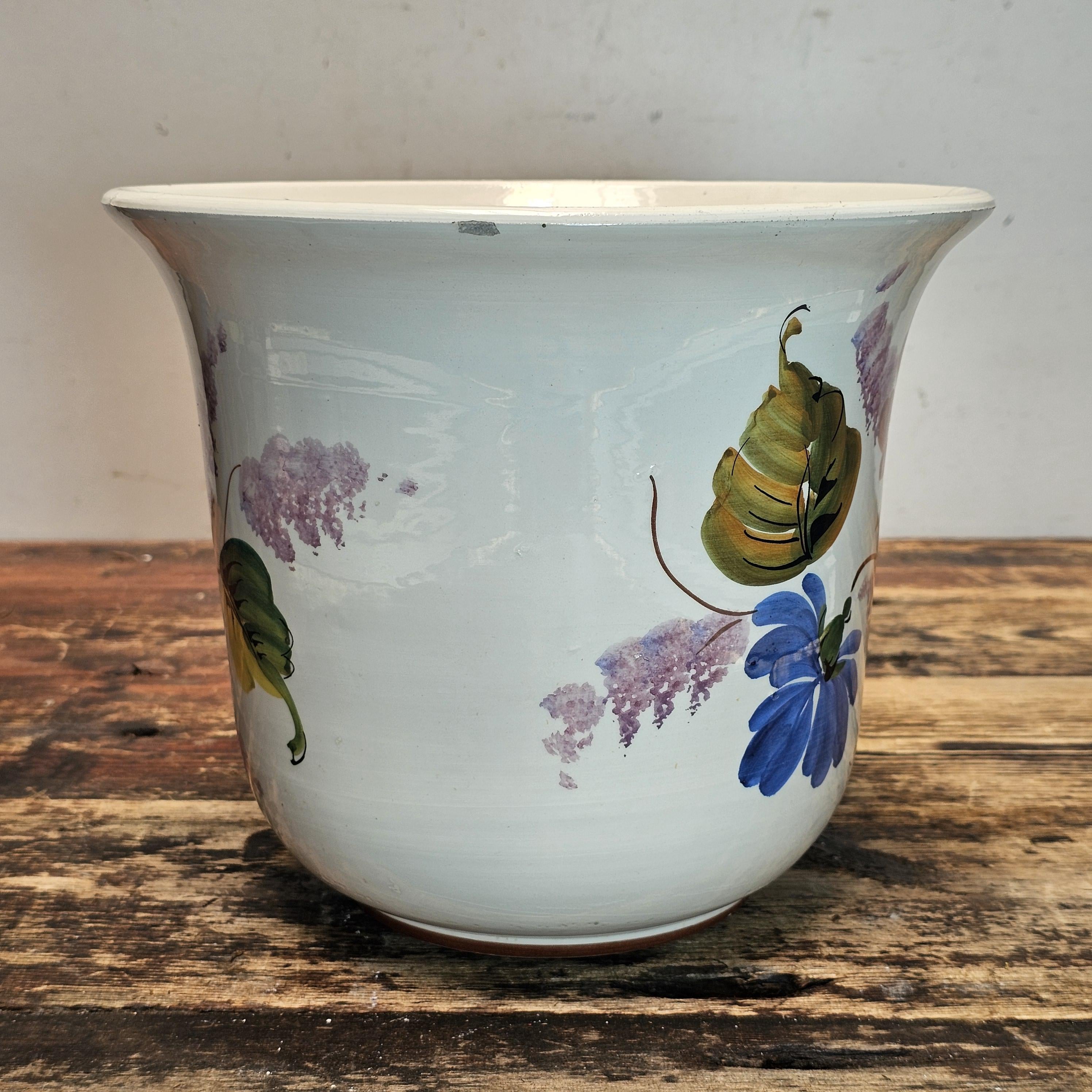 Vintage Bassano Majolica Planter | Hand-Painted in Italy 9"Dia. x 7"H
