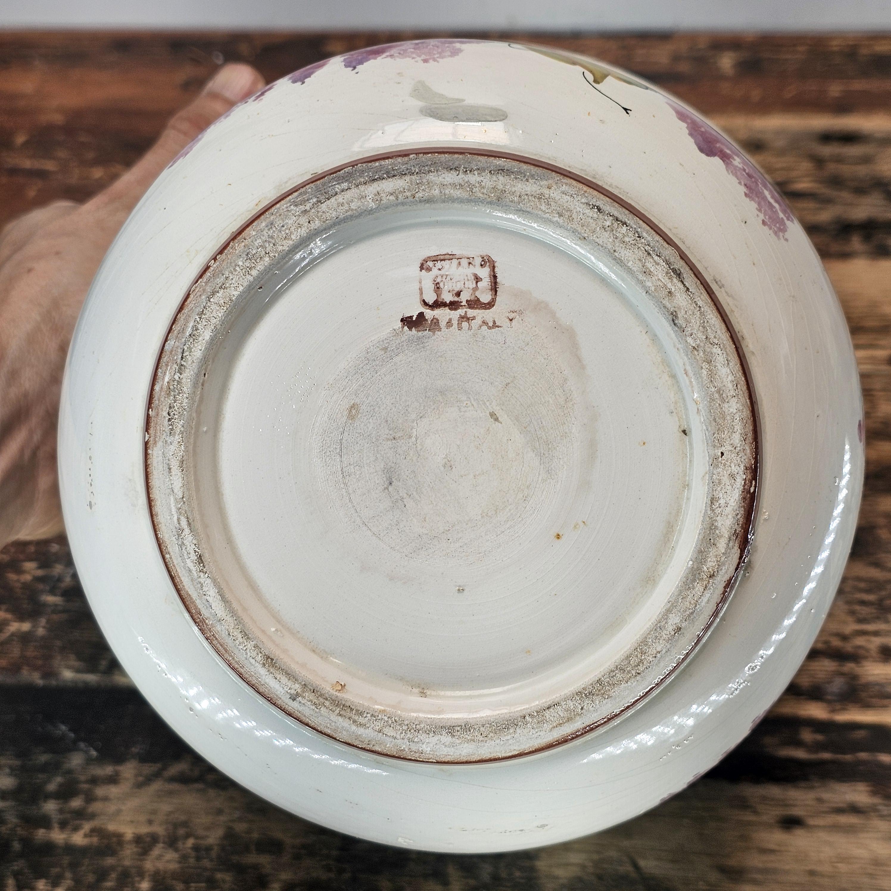 Vintage Bassano Majolica Planter | Hand-Painted in Italy 9"Dia. x 7"H