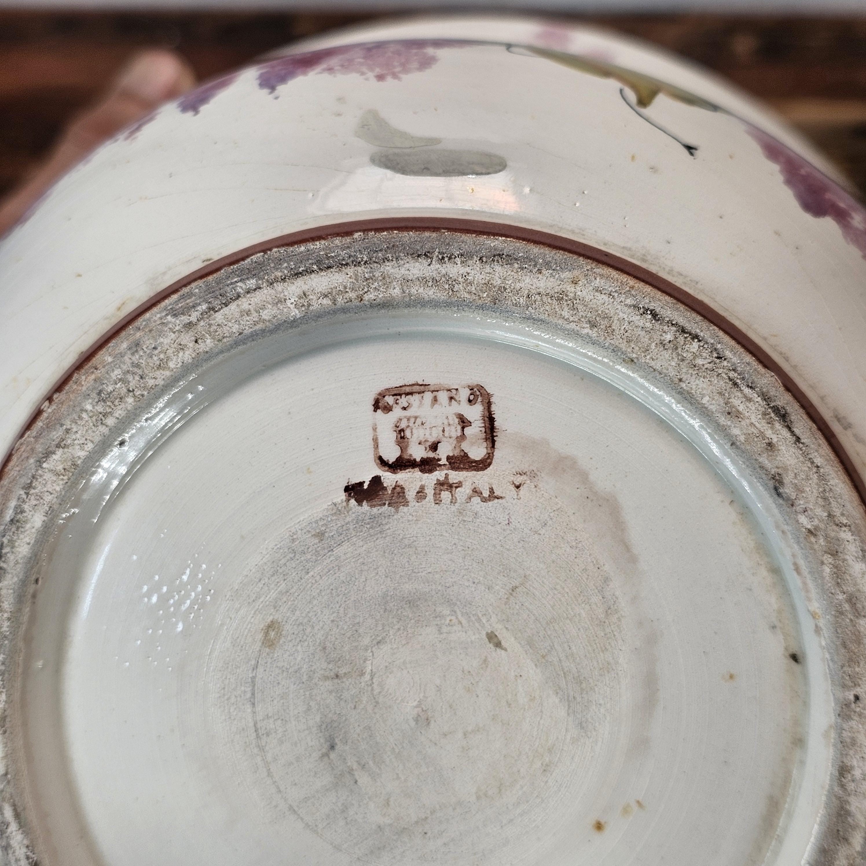 Vintage Bassano Majolica Planter | Hand-Painted in Italy 9"Dia. x 7"H