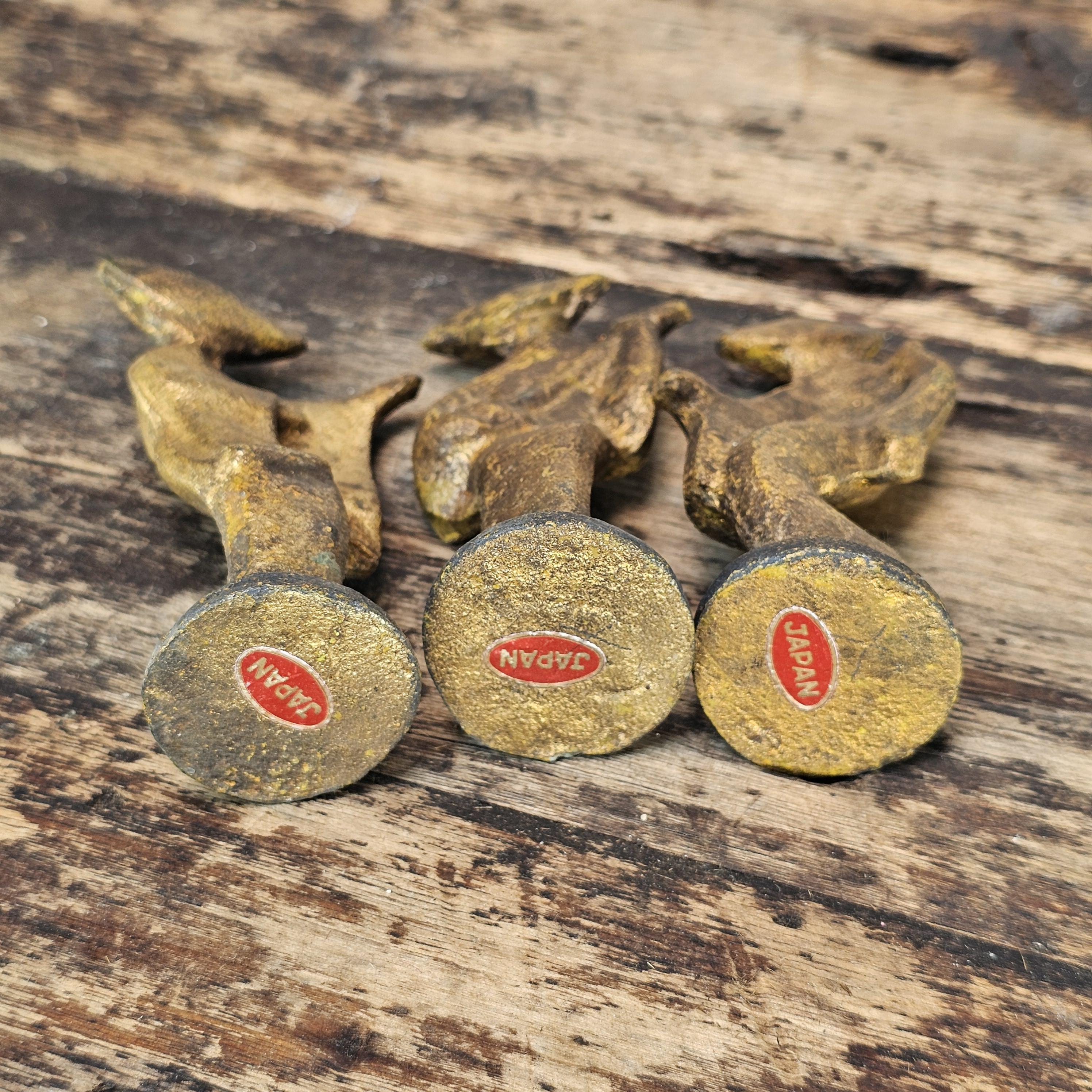 Set of 3 Vintage Japanese Modernist "Awa Odori" Dancer Sculptures