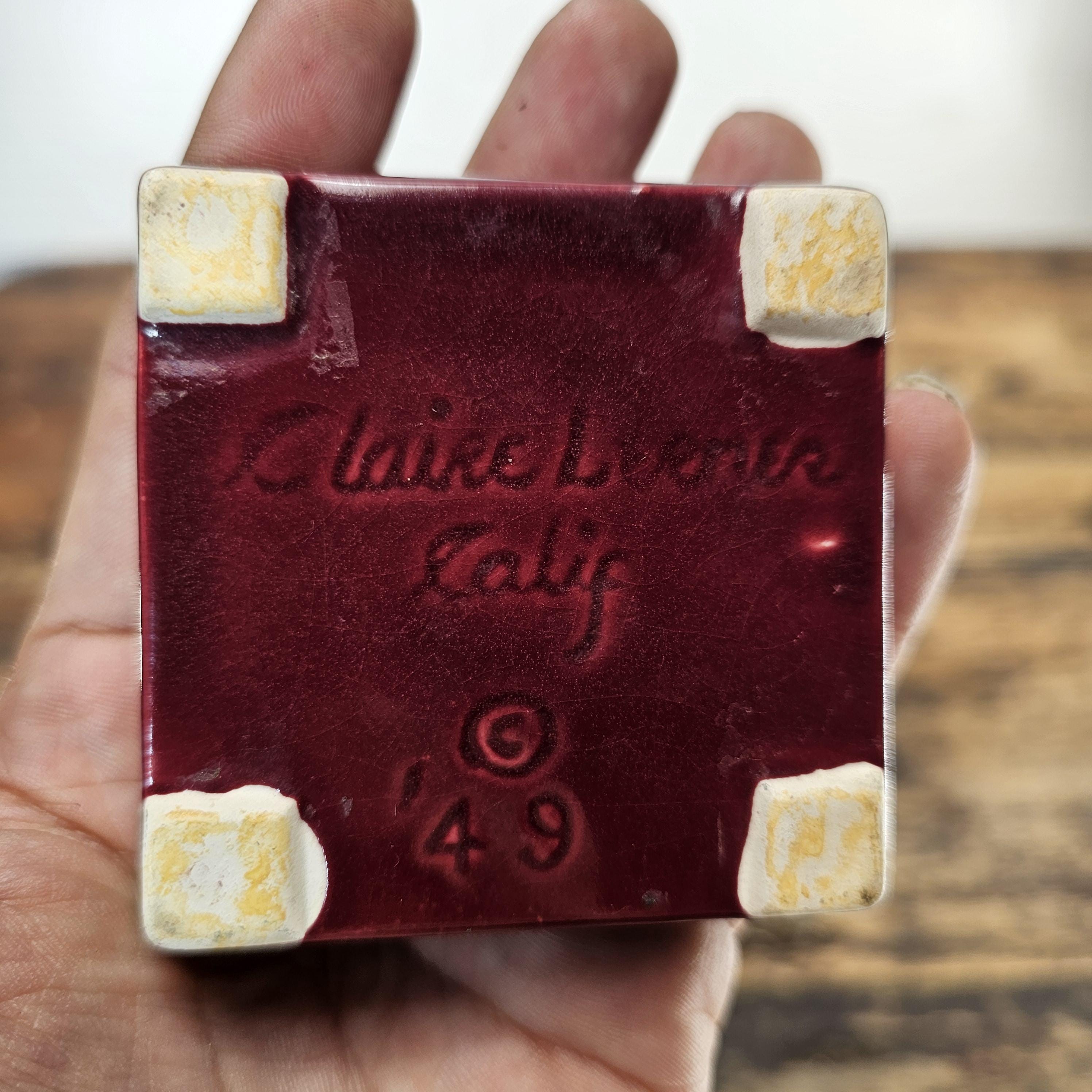 Mid-Century Modern Claire Lerner Studio Pottery Dish / Ashtray 1949