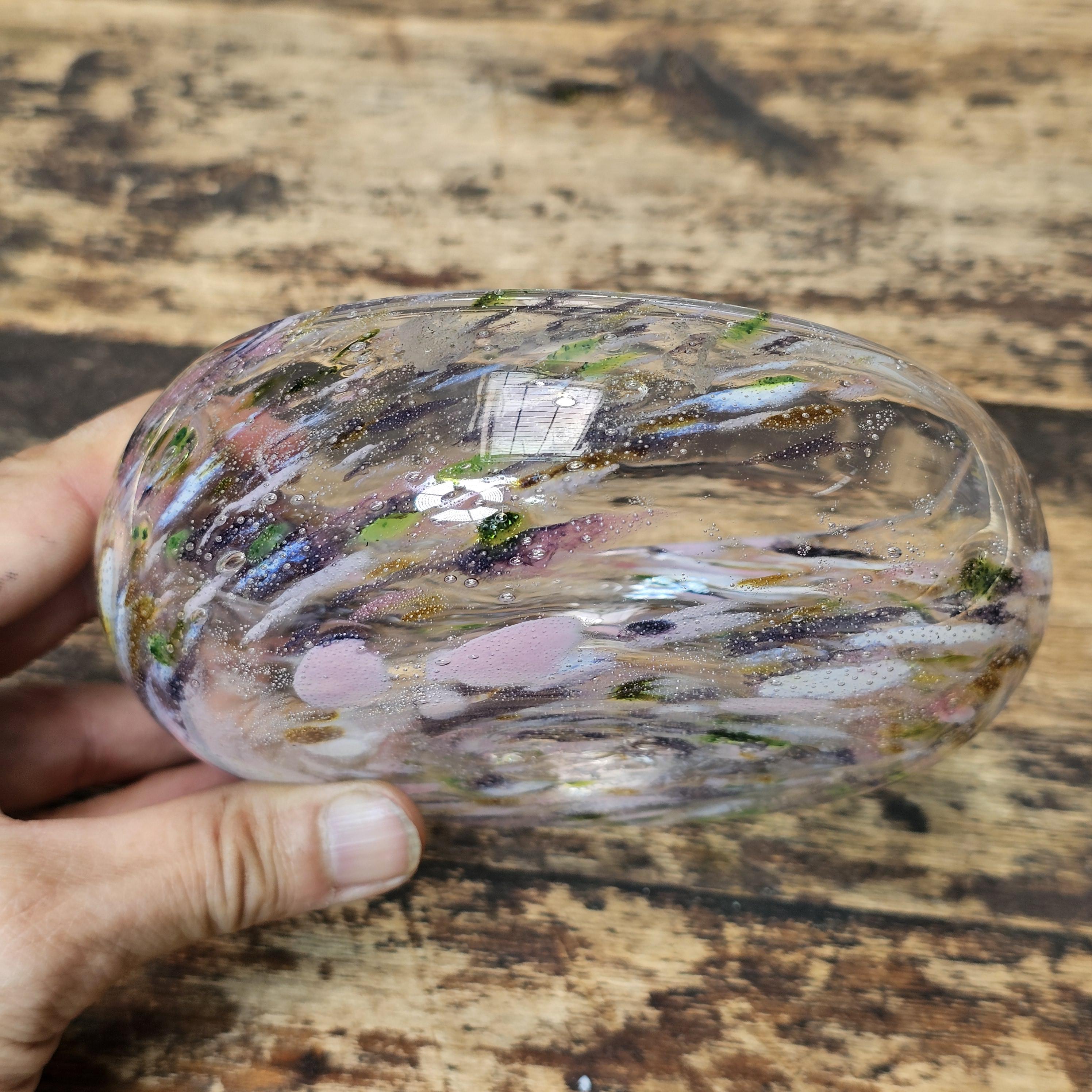 Vintage 1989 Signed Norwegian Art Glass Bowl by O. J. Karlengen