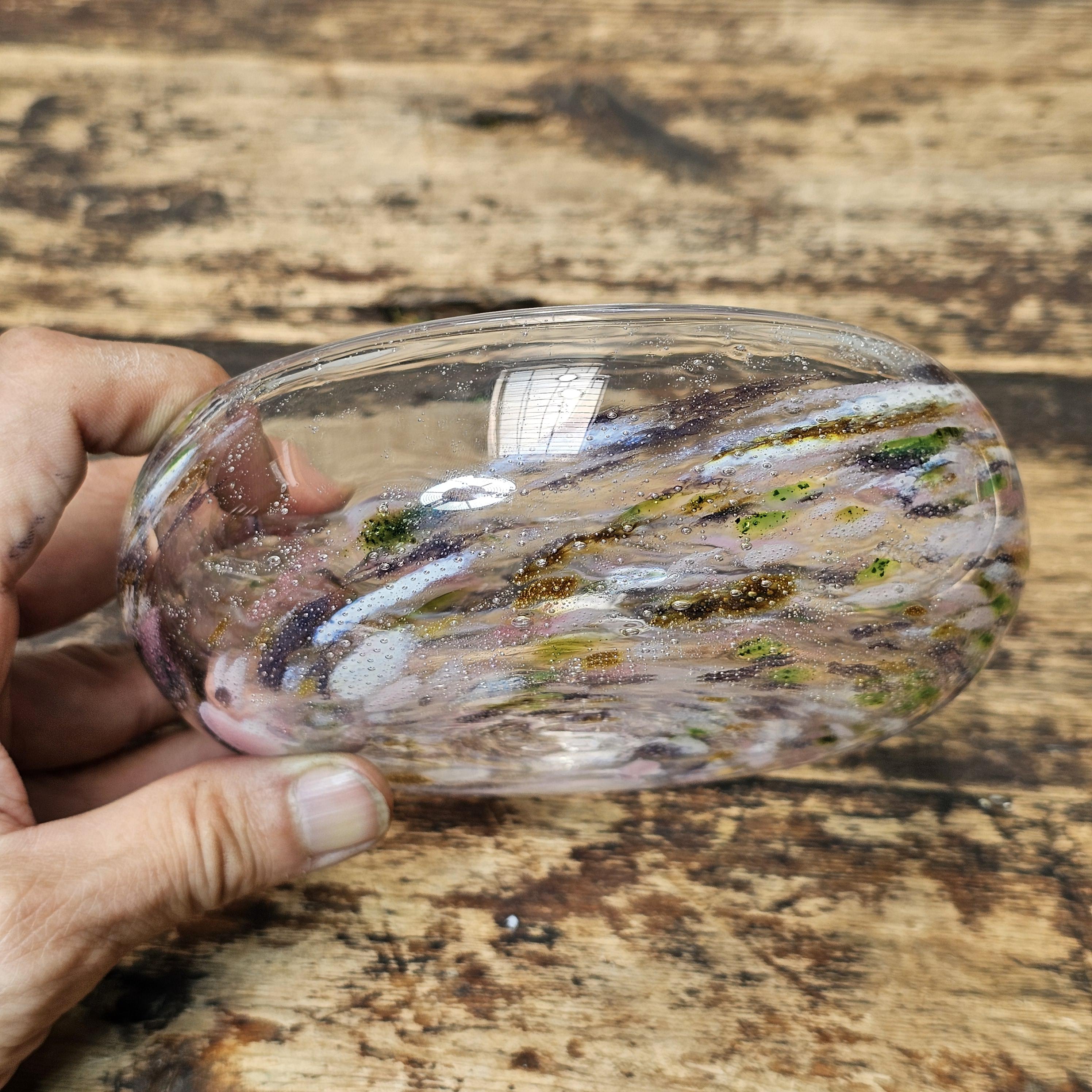 Vintage 1989 Signed Norwegian Art Glass Bowl by O. J. Karlengen