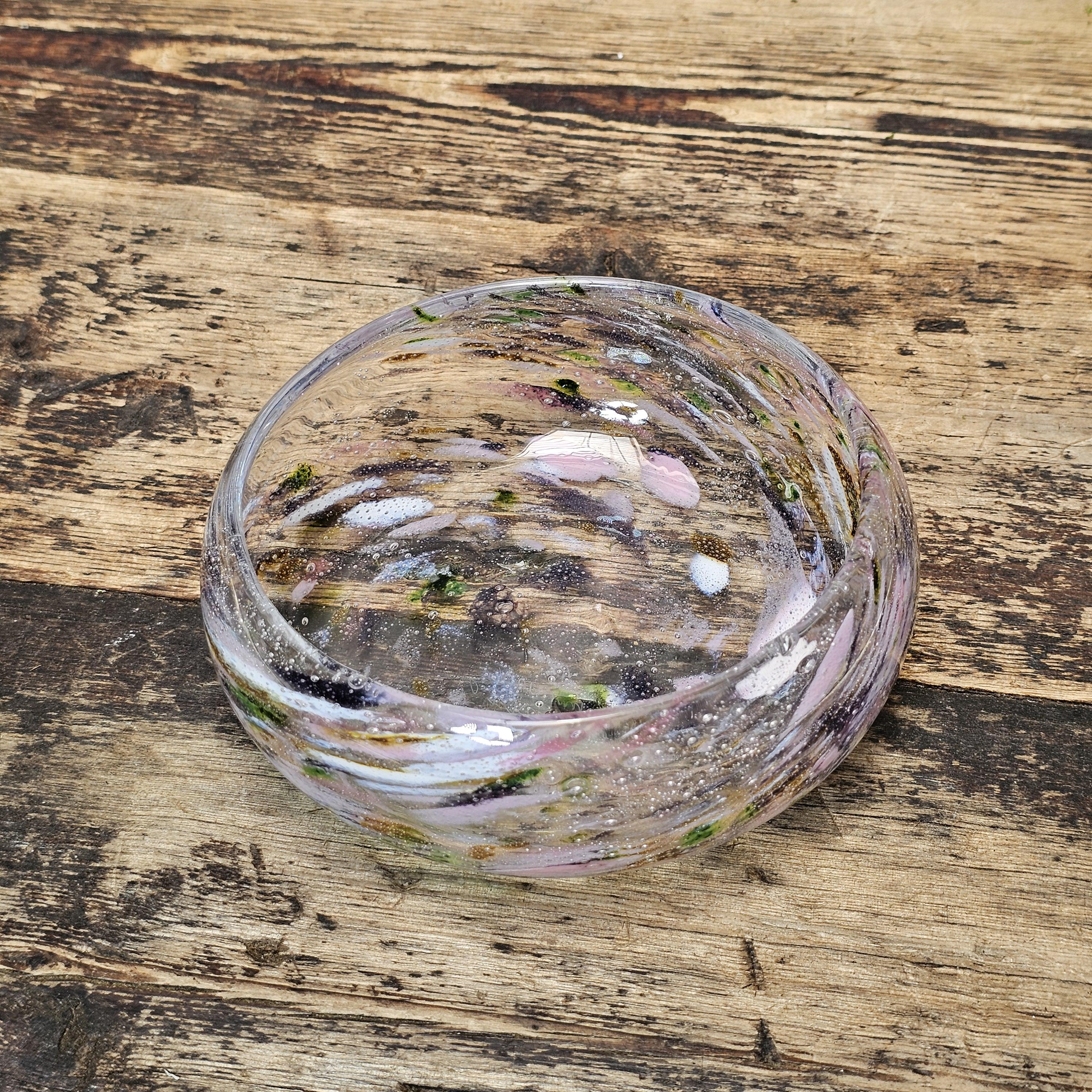 Vintage 1989 Signed Norwegian Art Glass Bowl by O. J. Karlengen