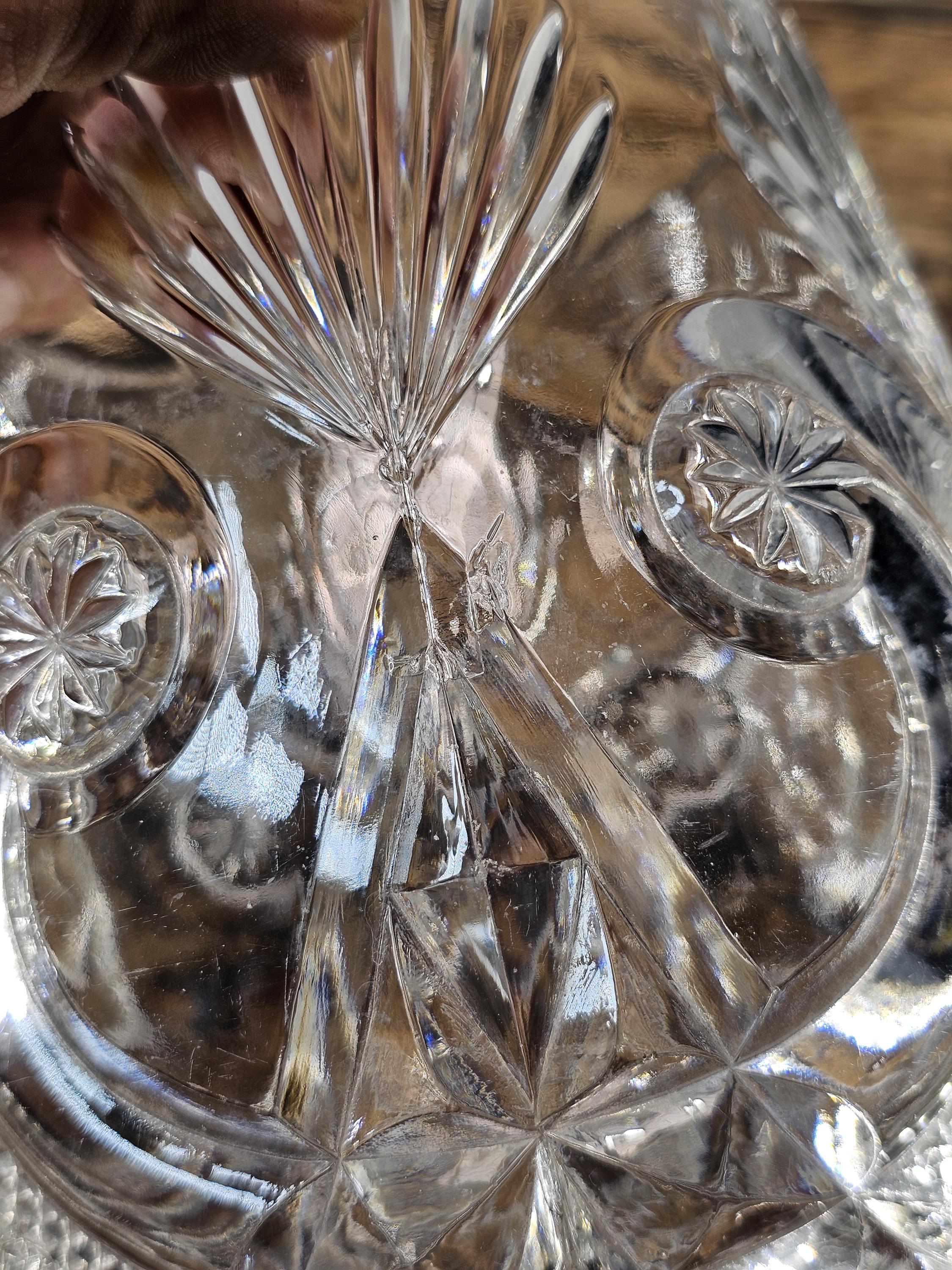 Antique EAPG Pressed Glass Biscuit Barrel / Candy Jar 9.5"H