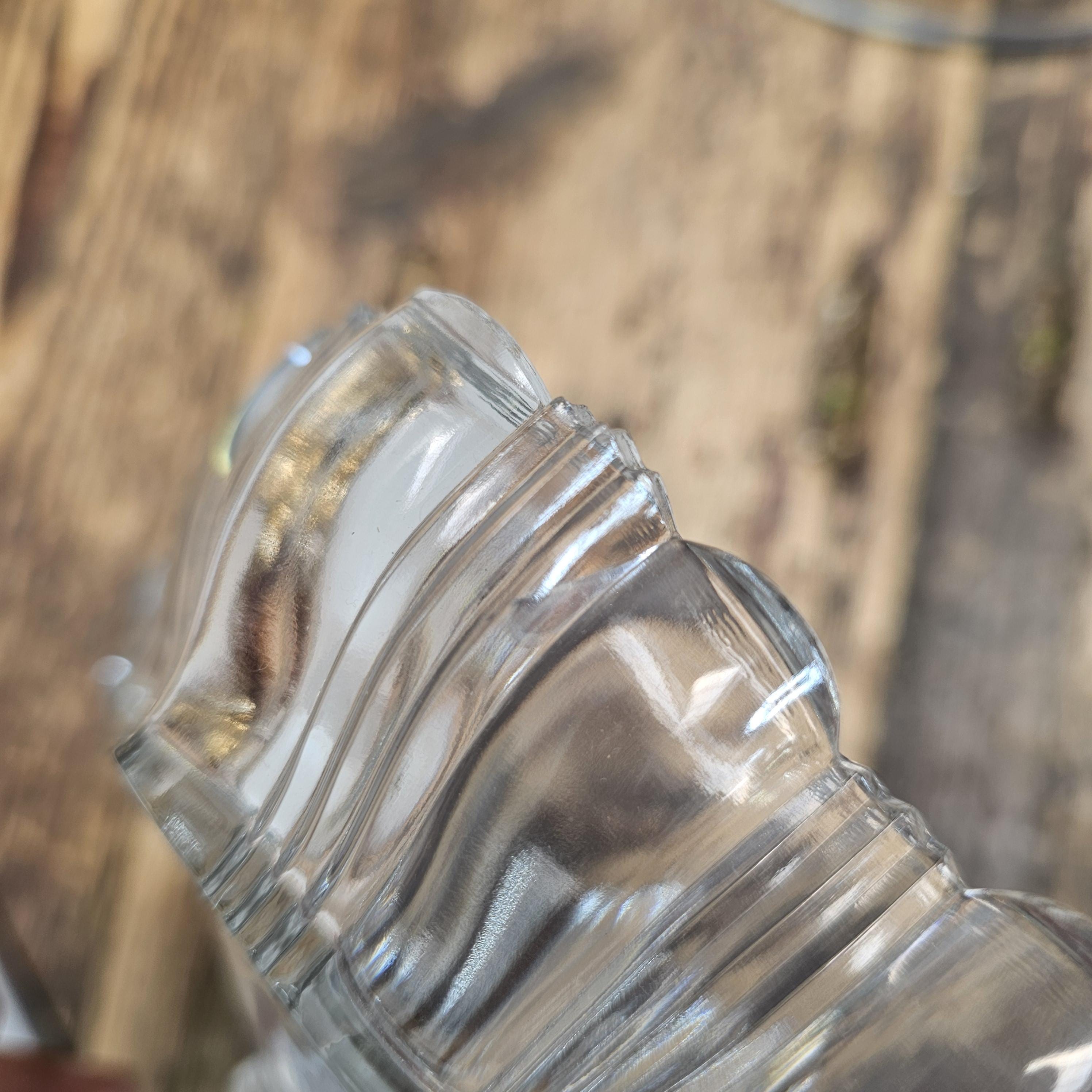 Vintage Pressed Glass Pedestal Candy Dish with Lid