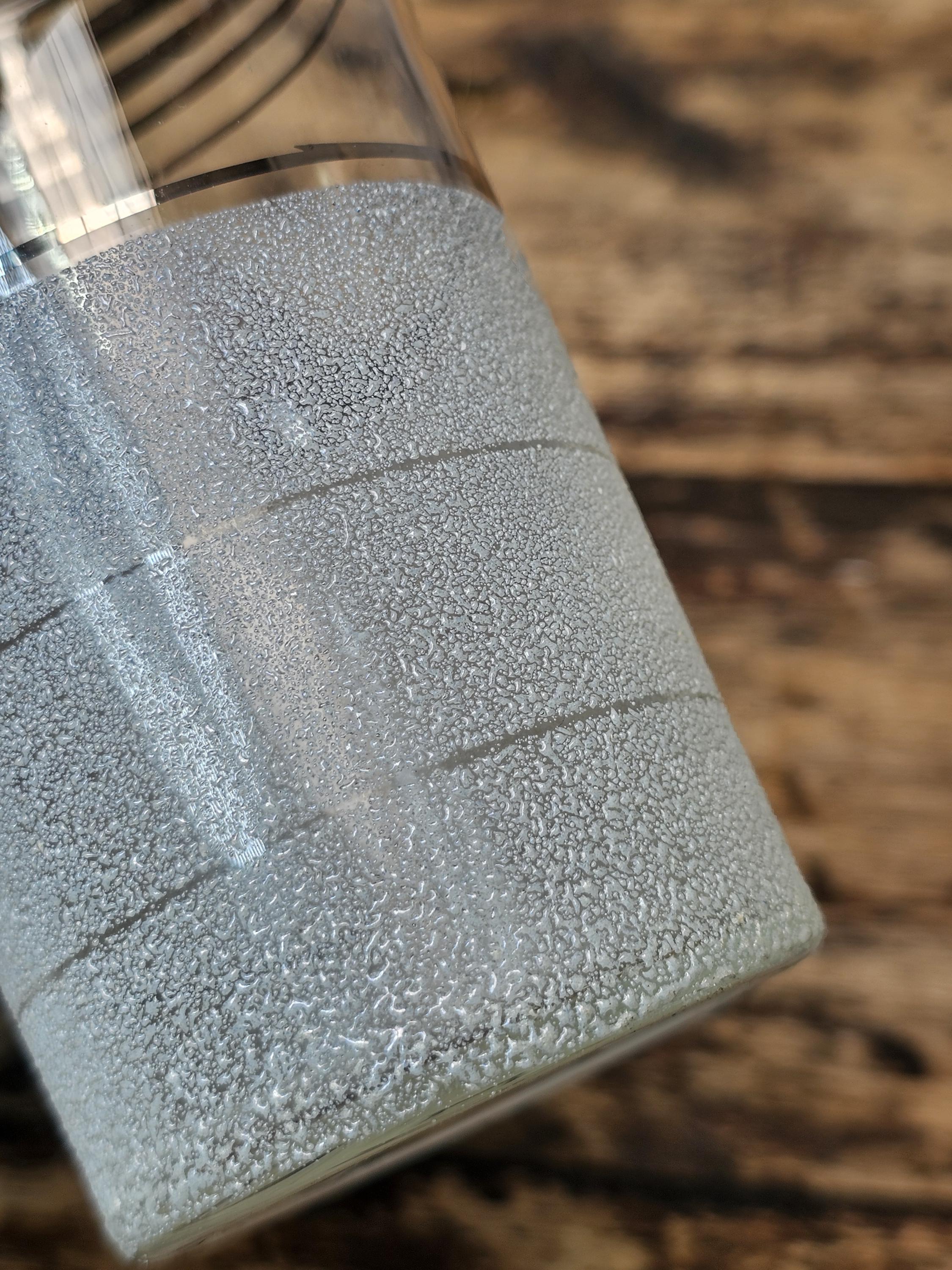 Set of 5 Vintage Mid-Century Modern Frosted & Silver Band Tumbler Glasses