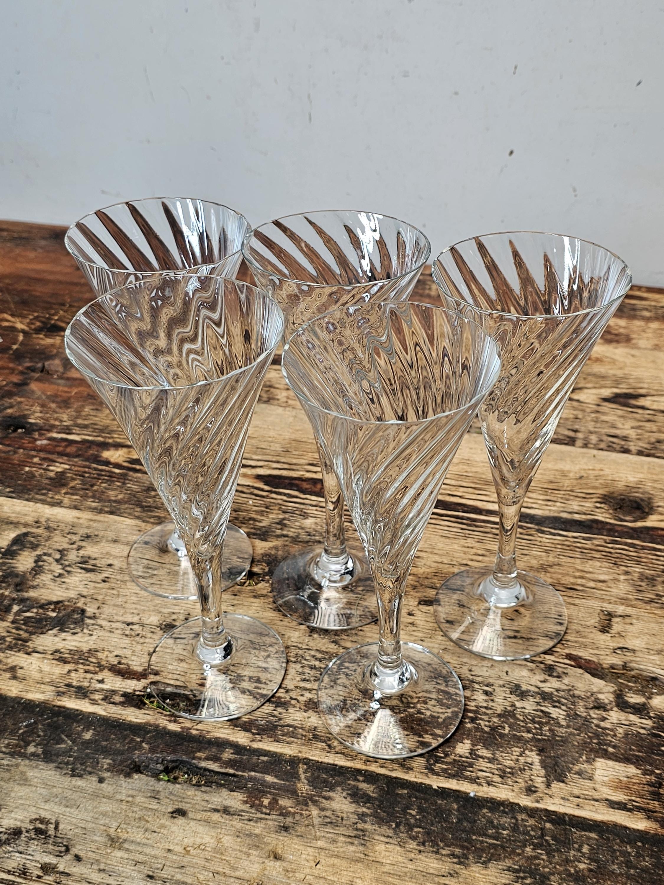 Set of 5 Orrefors "Helena" Crystal Wine Glasses