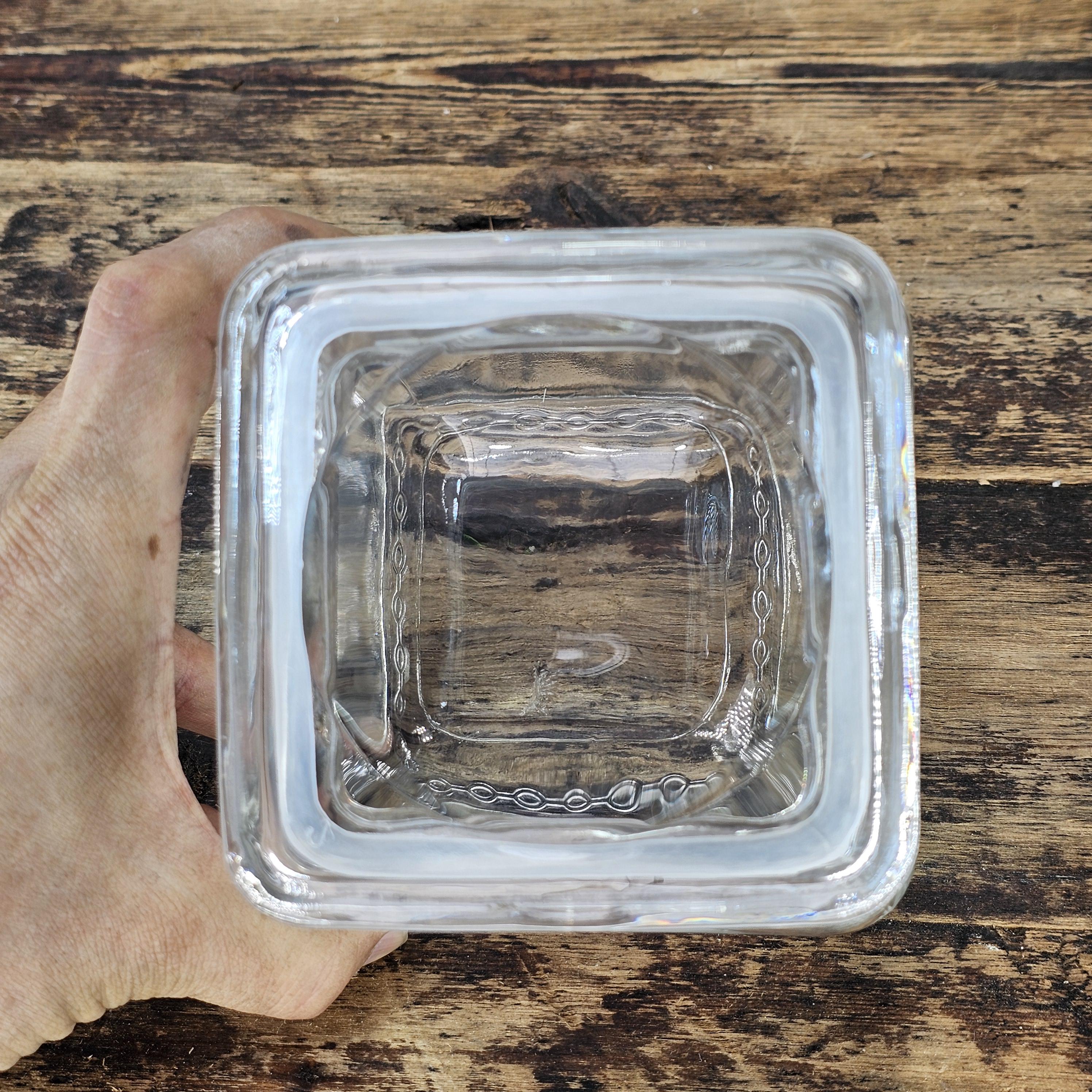Vintage American-Made Square Glass Canister / Kitchen Storage Jar with Seal