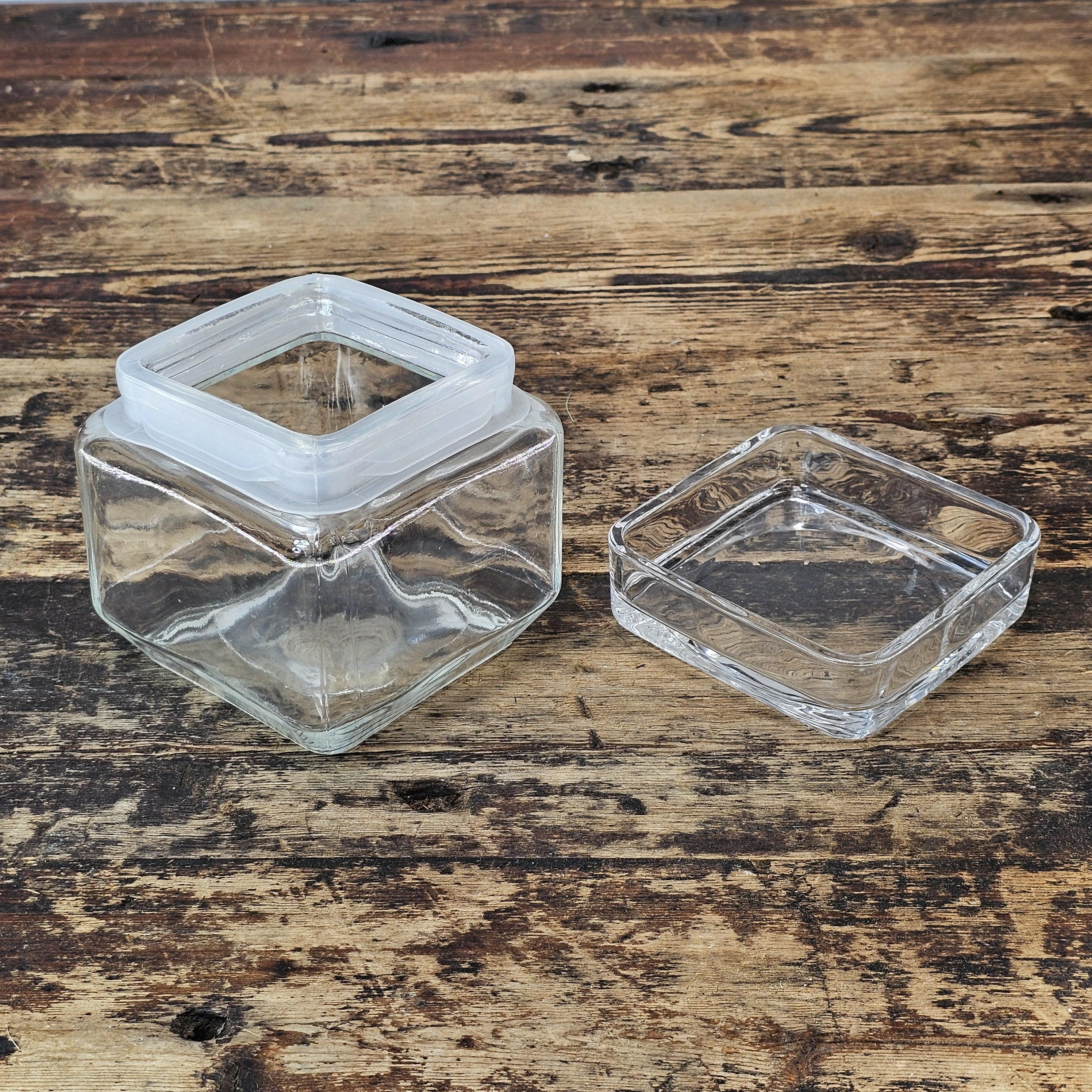 Vintage American-Made Square Glass Canister / Kitchen Storage Jar with Seal