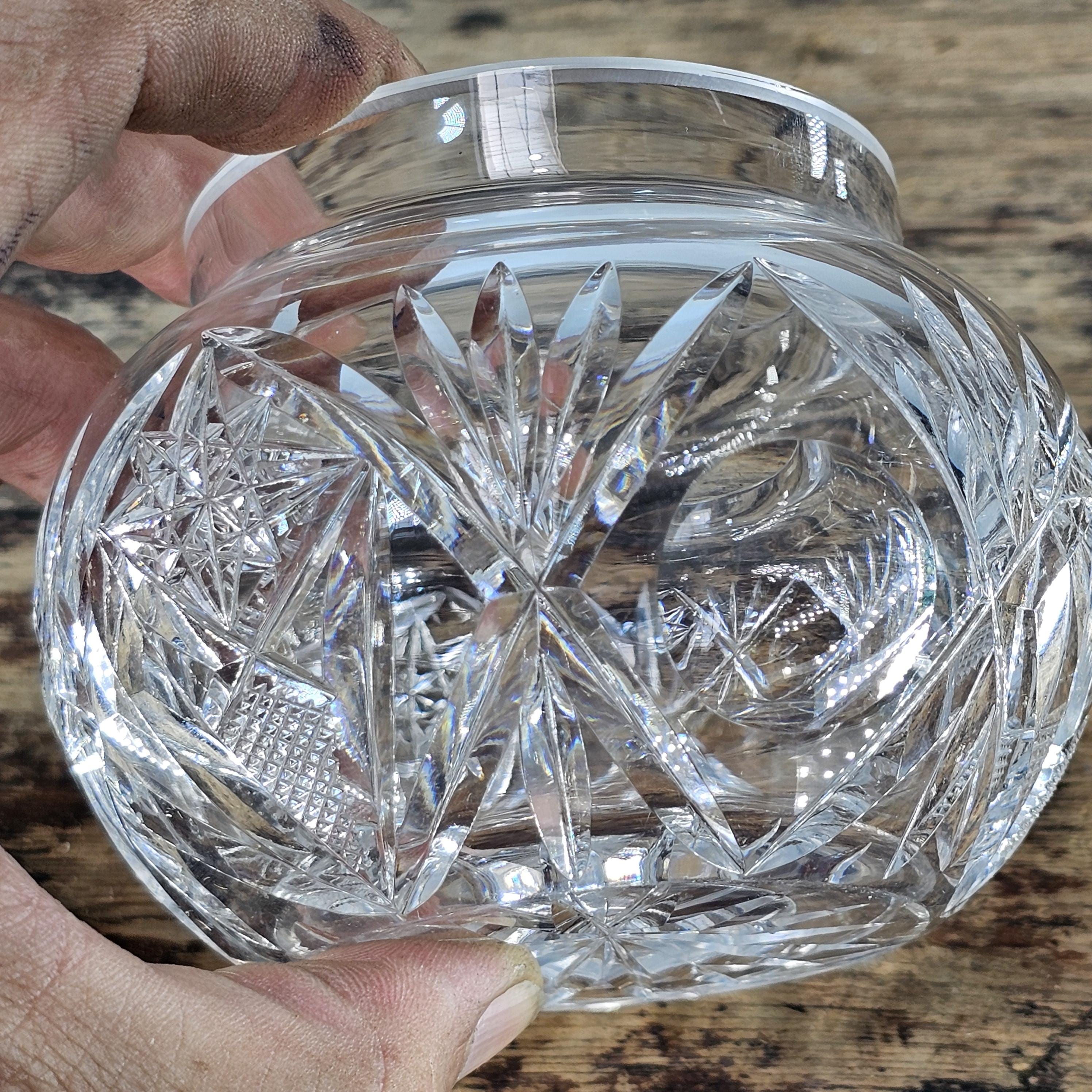 Antique American Brilliant Period Cut Crystal Vanity Powder Jar