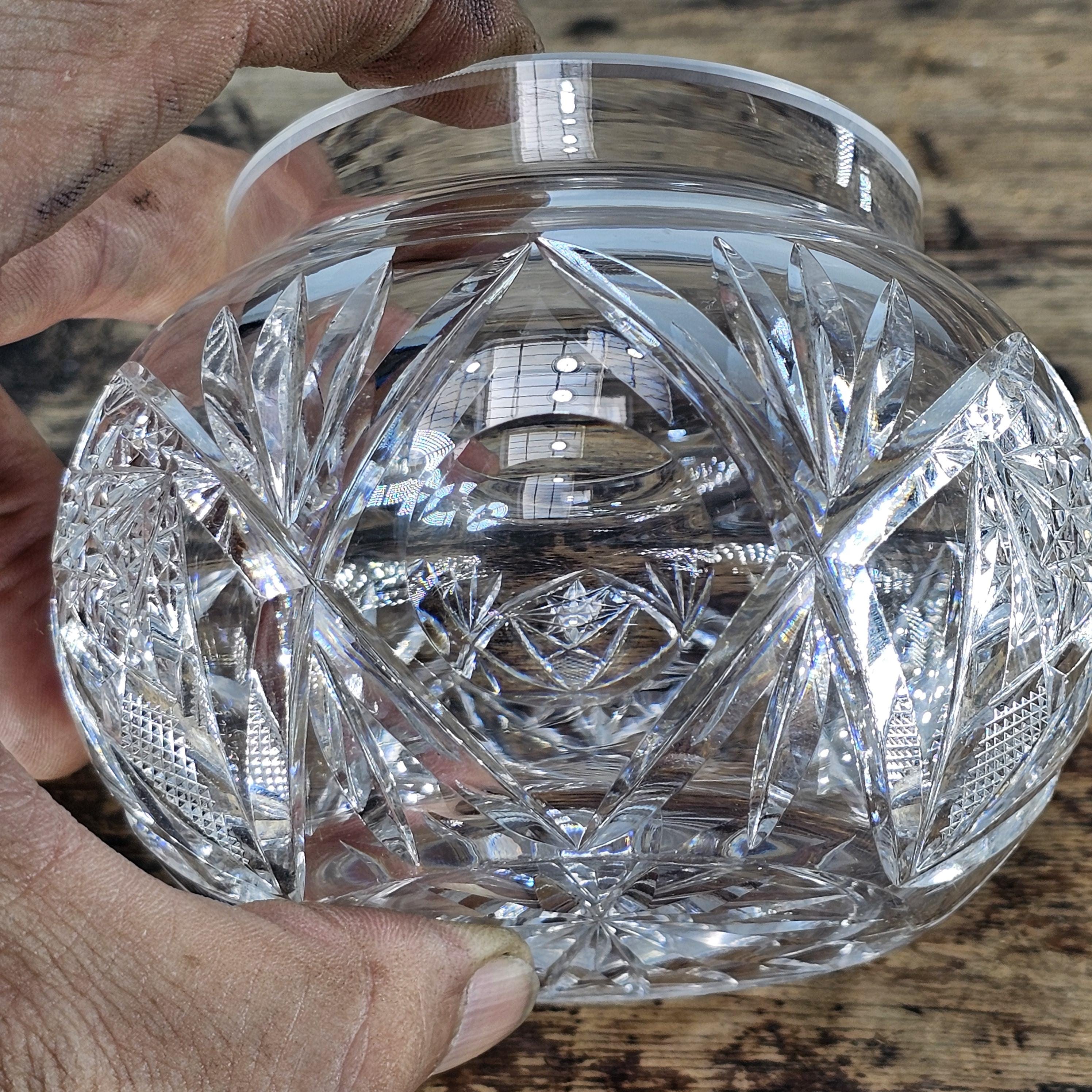 Antique American Brilliant Period Cut Crystal Vanity Powder Jar